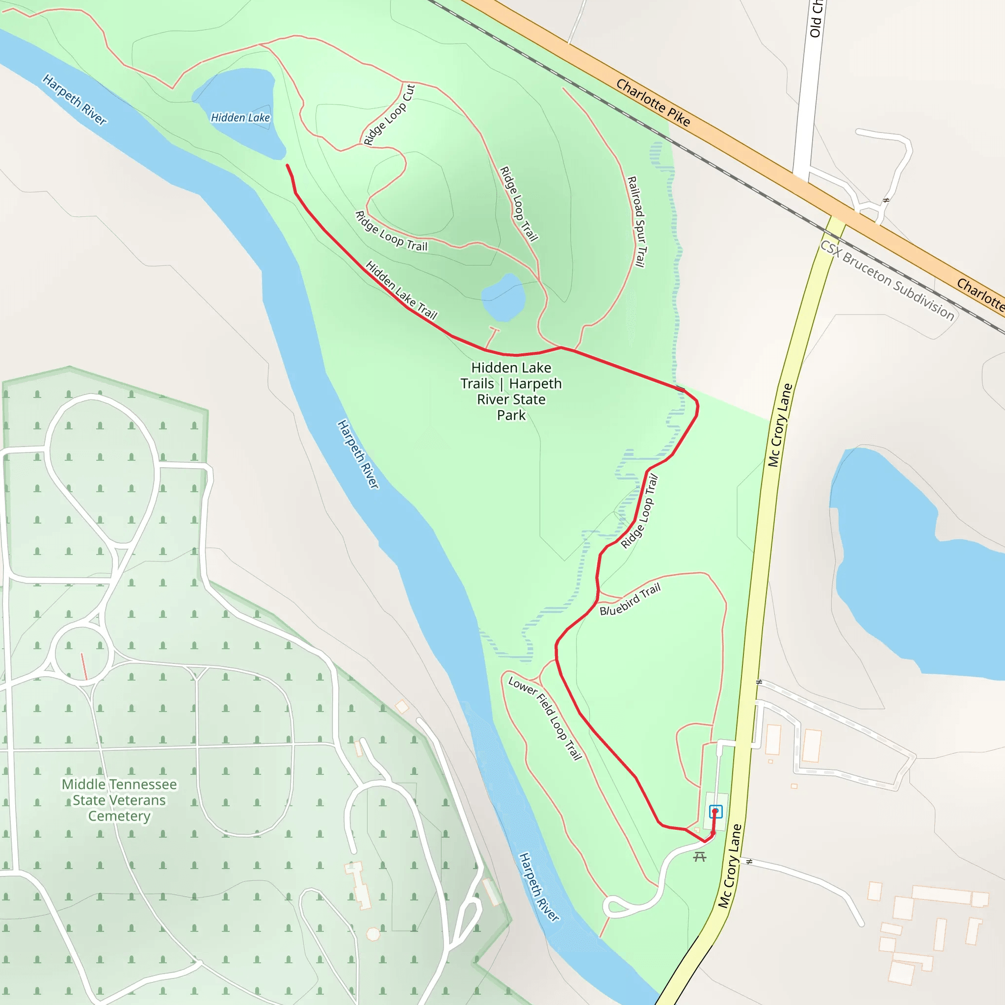 Hidden Lake mobile static map