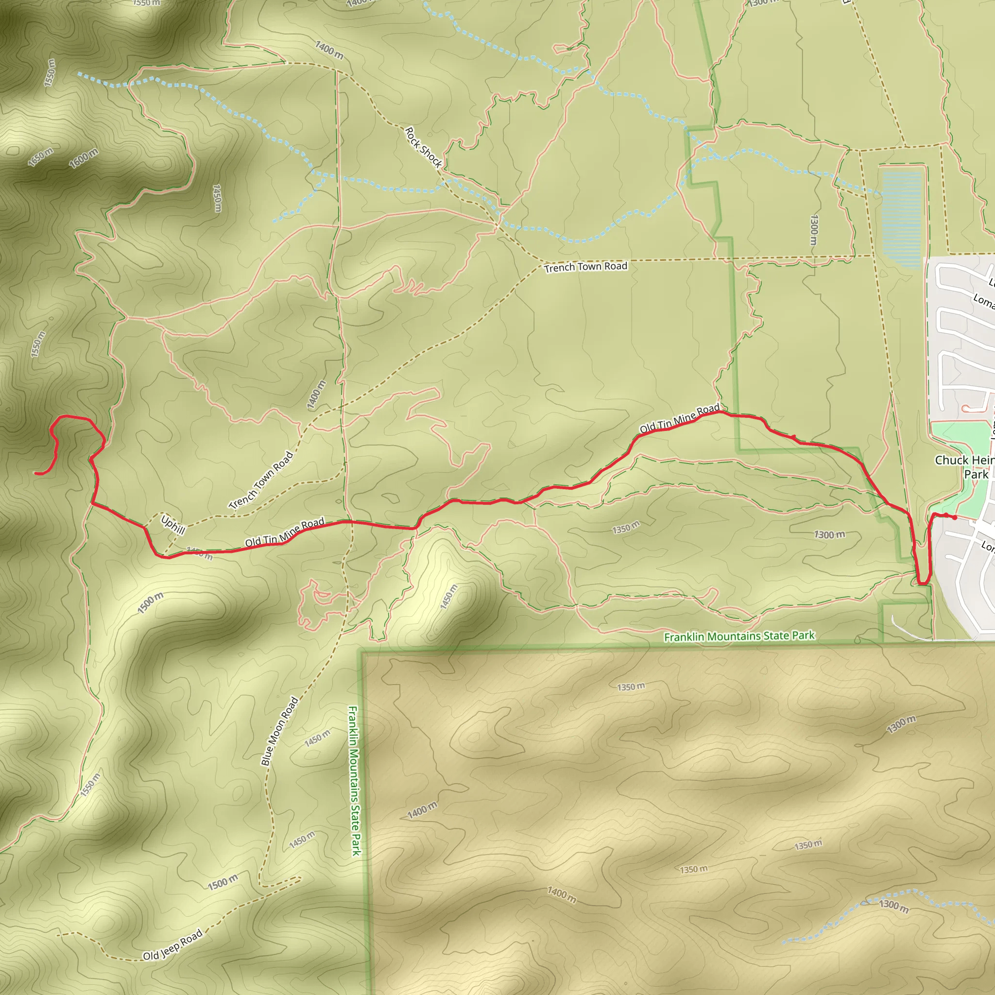 Old Tin Mine Road mobile static map