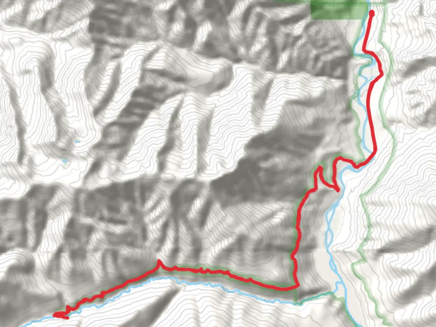 An image depicting the trail Olympic Hot Springs Trail Out and Back and its surrounding area.