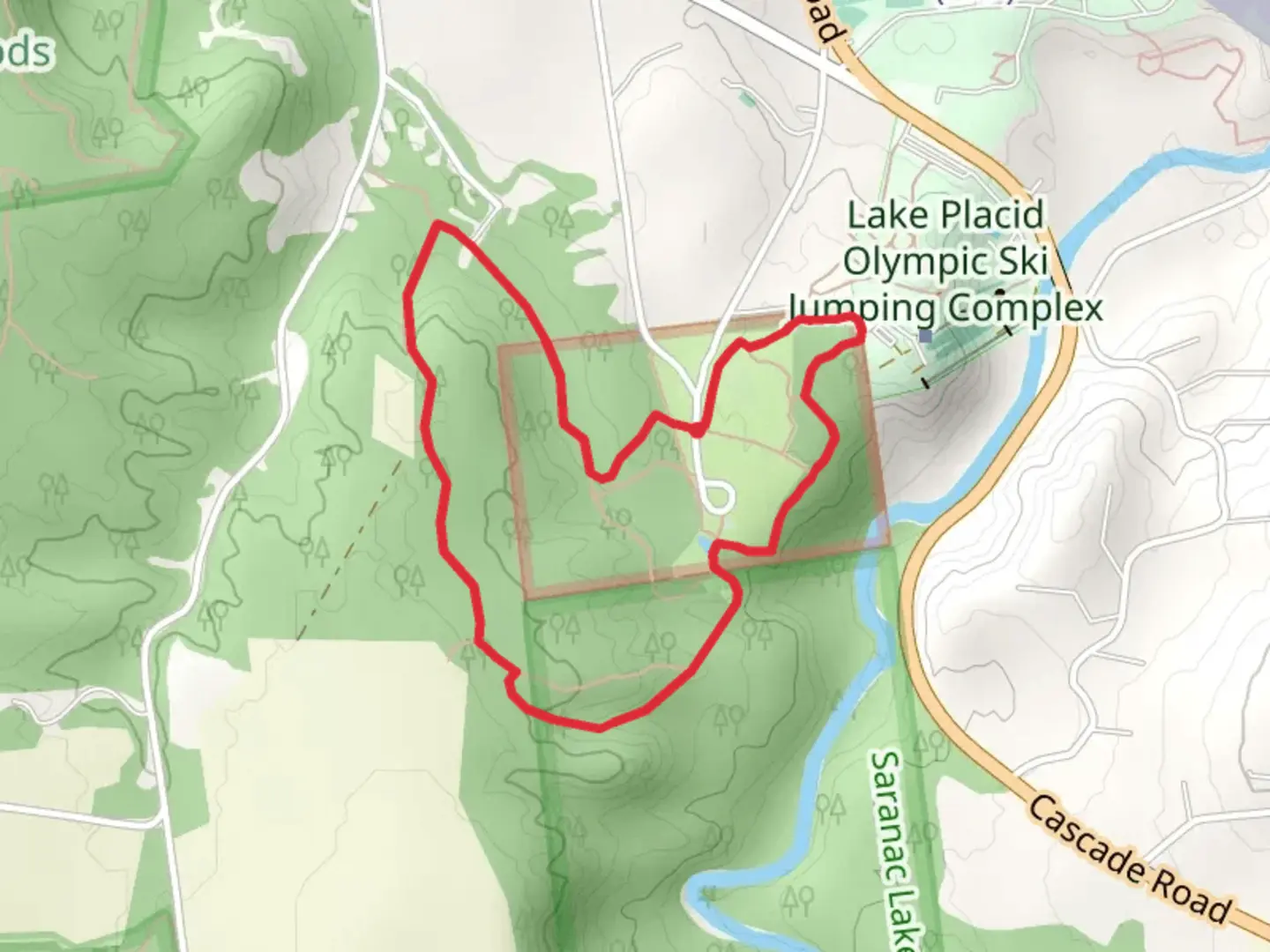 An image depicting the trail John Brown Grave Loop and its surrounding area.
