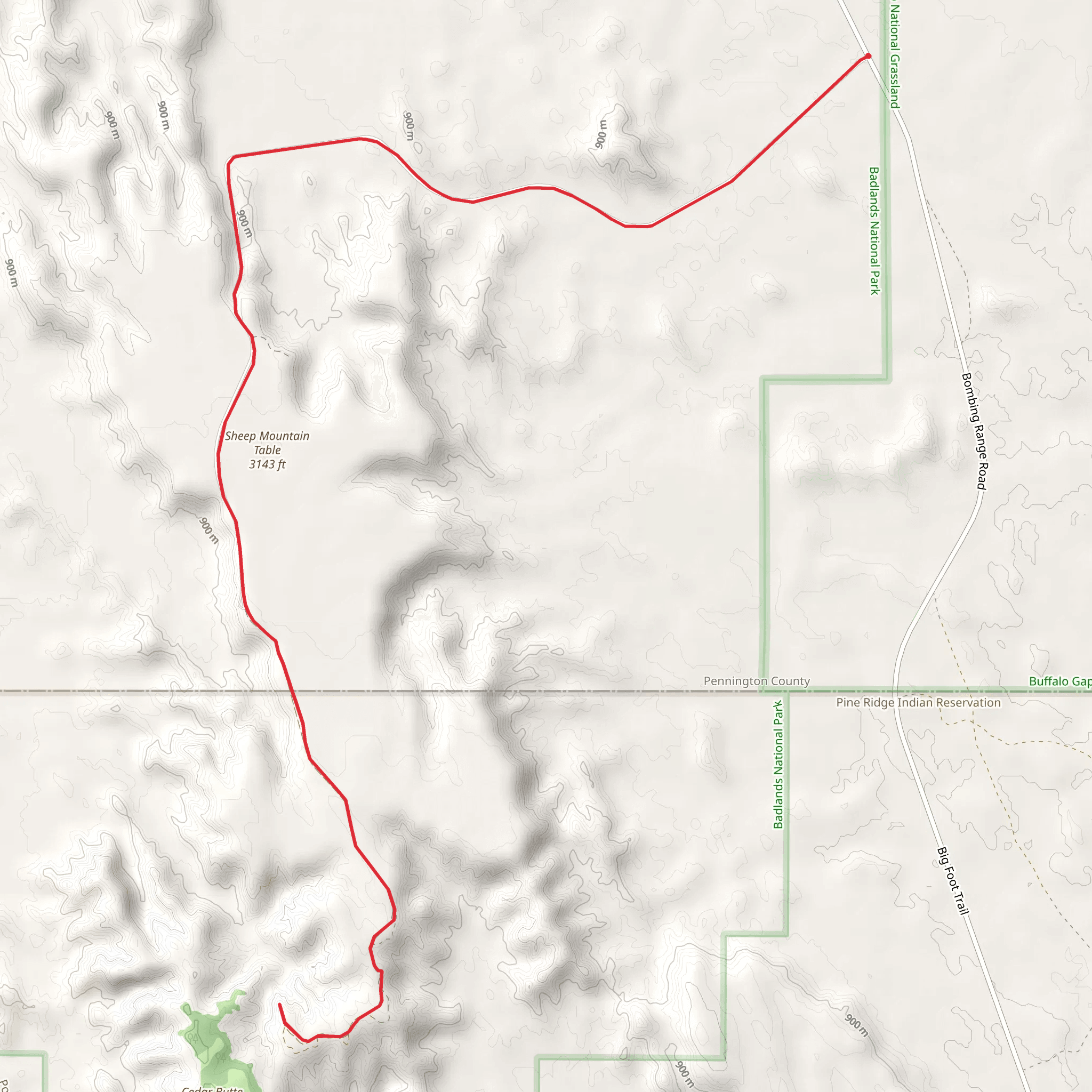 Sheep Mountain Road mobile static map