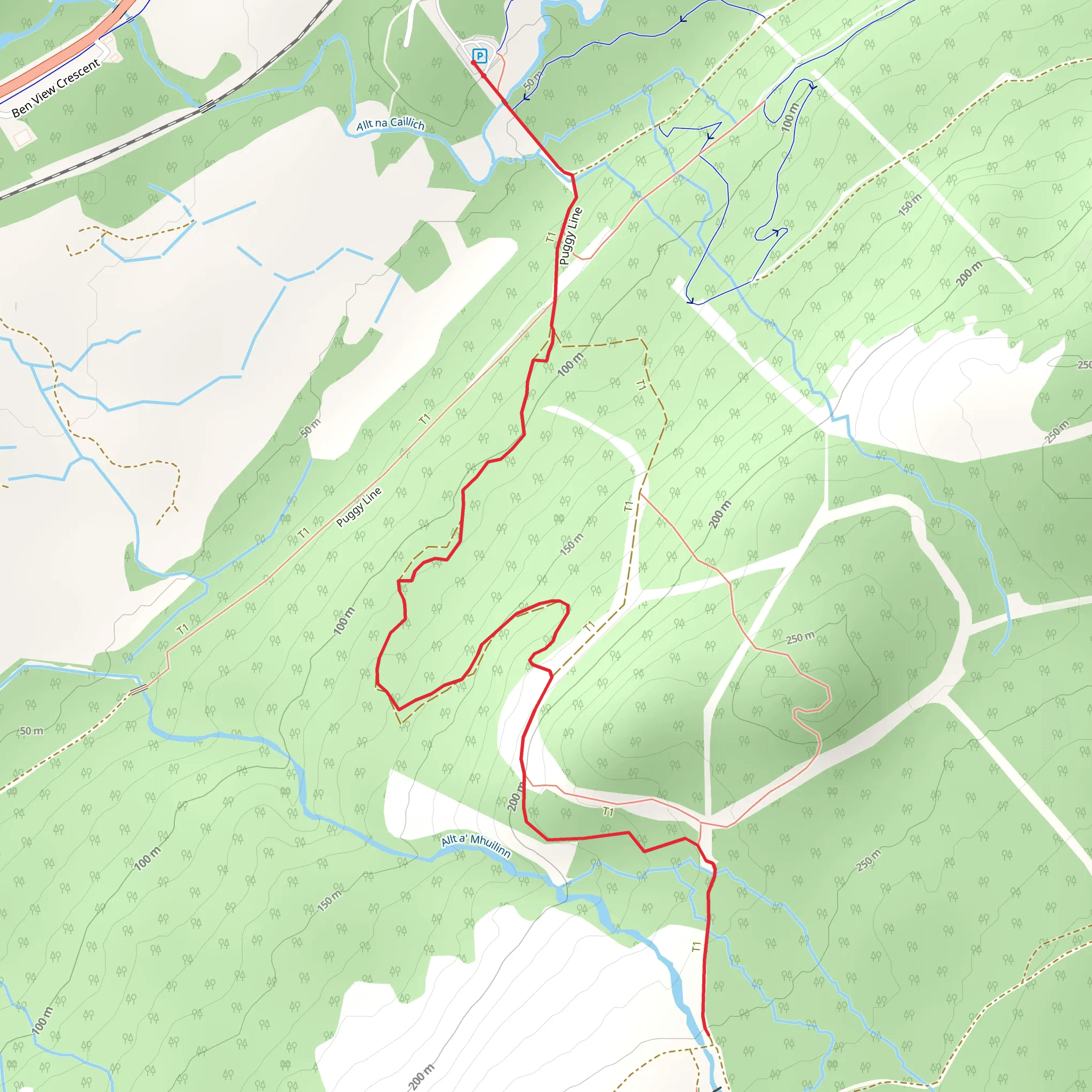 North Face Trail mobile static map