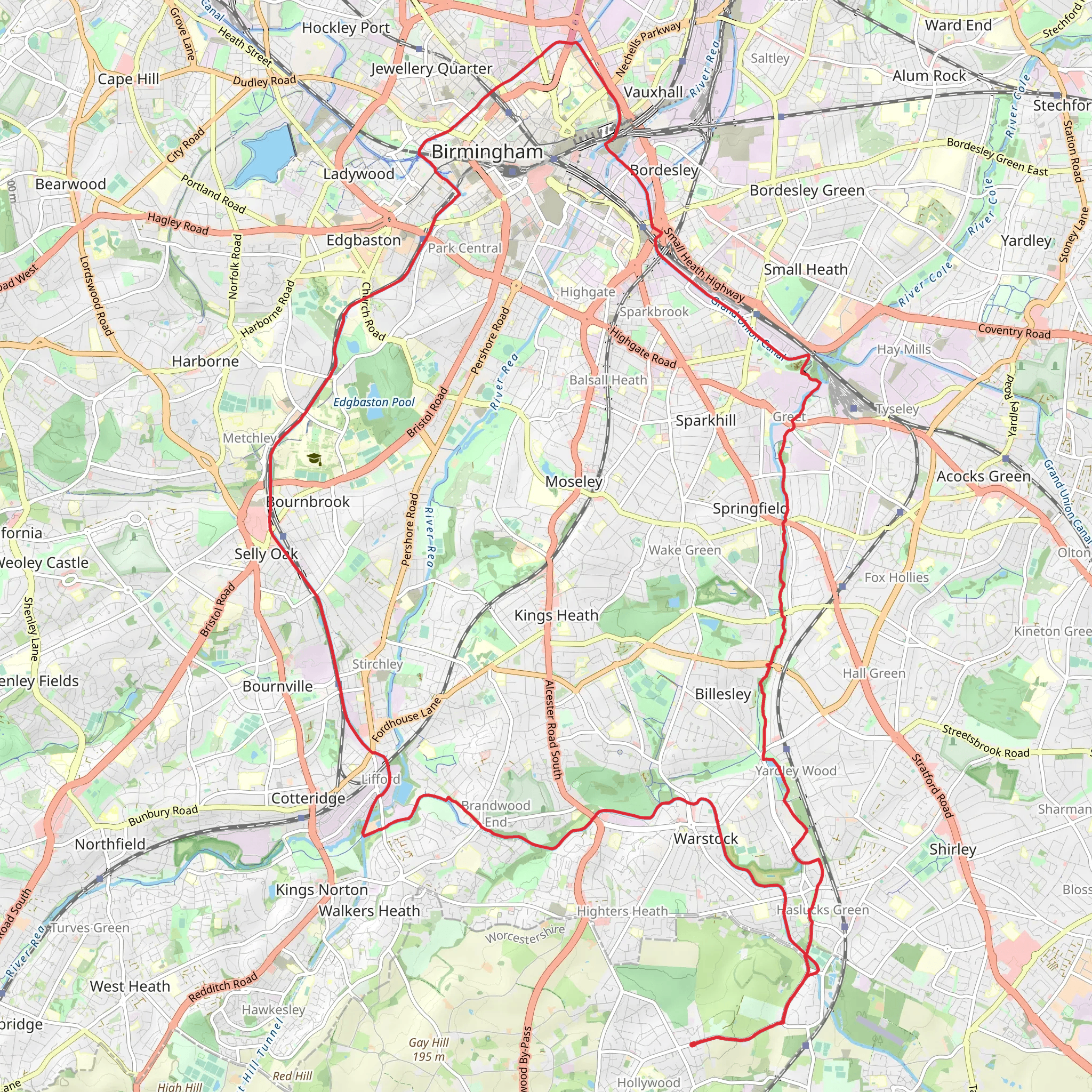 Worcester and Birmingham Canal and Grand Union Canal Walk mobile static map