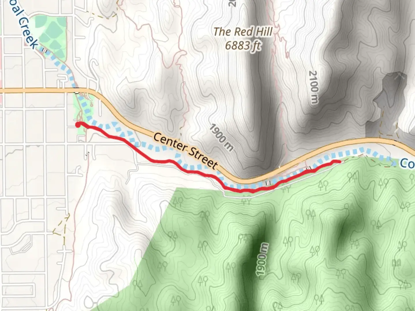 An image depicting the trail Coal Creek Trail and its surrounding area.