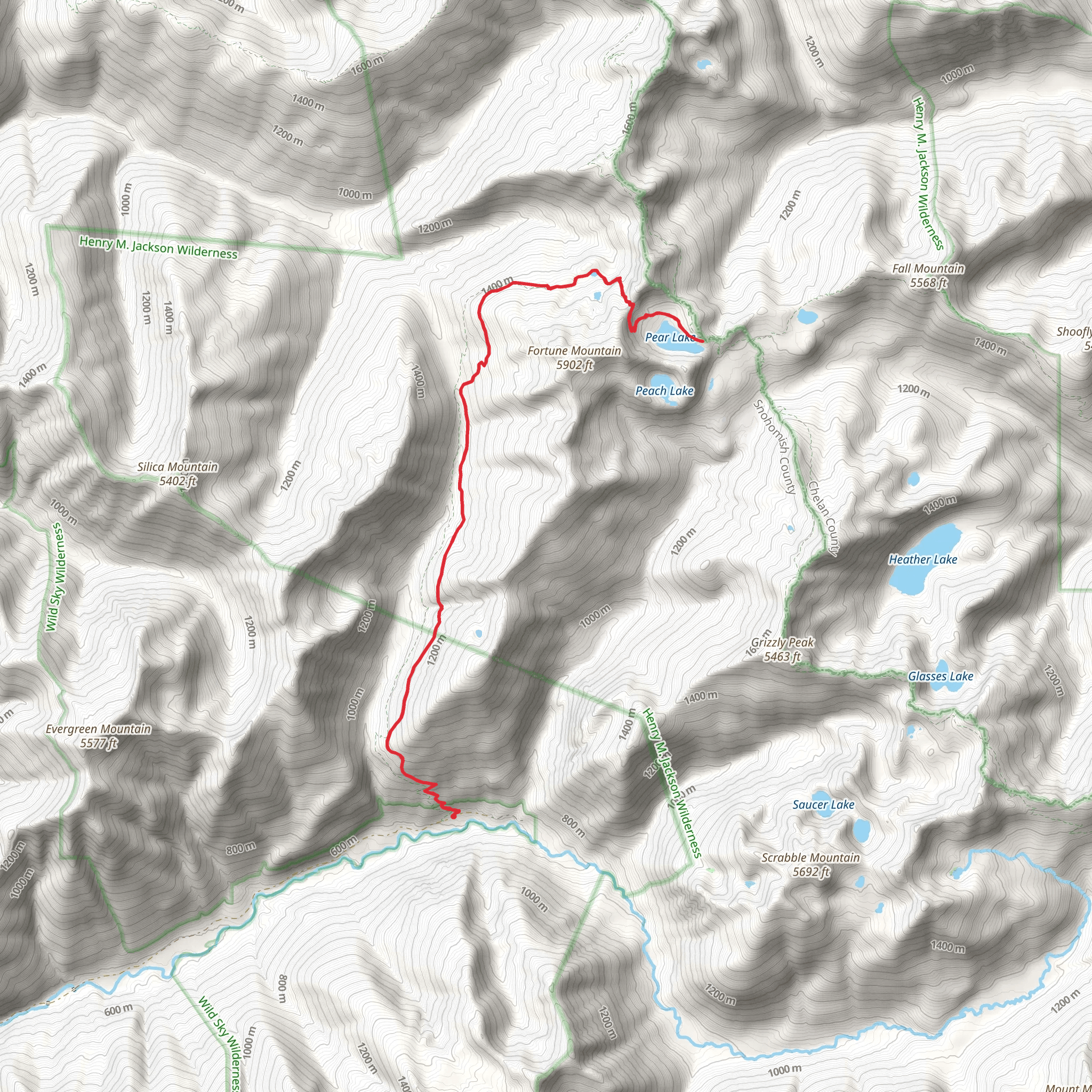 Pear Lake via Meadow Creek Trail mobile static map