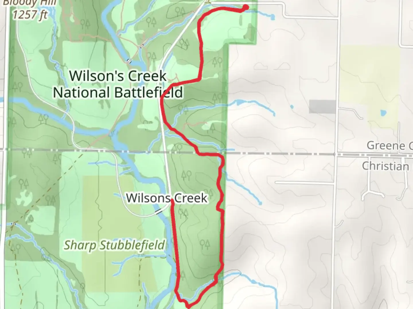 An image depicting the trail Manley Cemetery and its surrounding area.