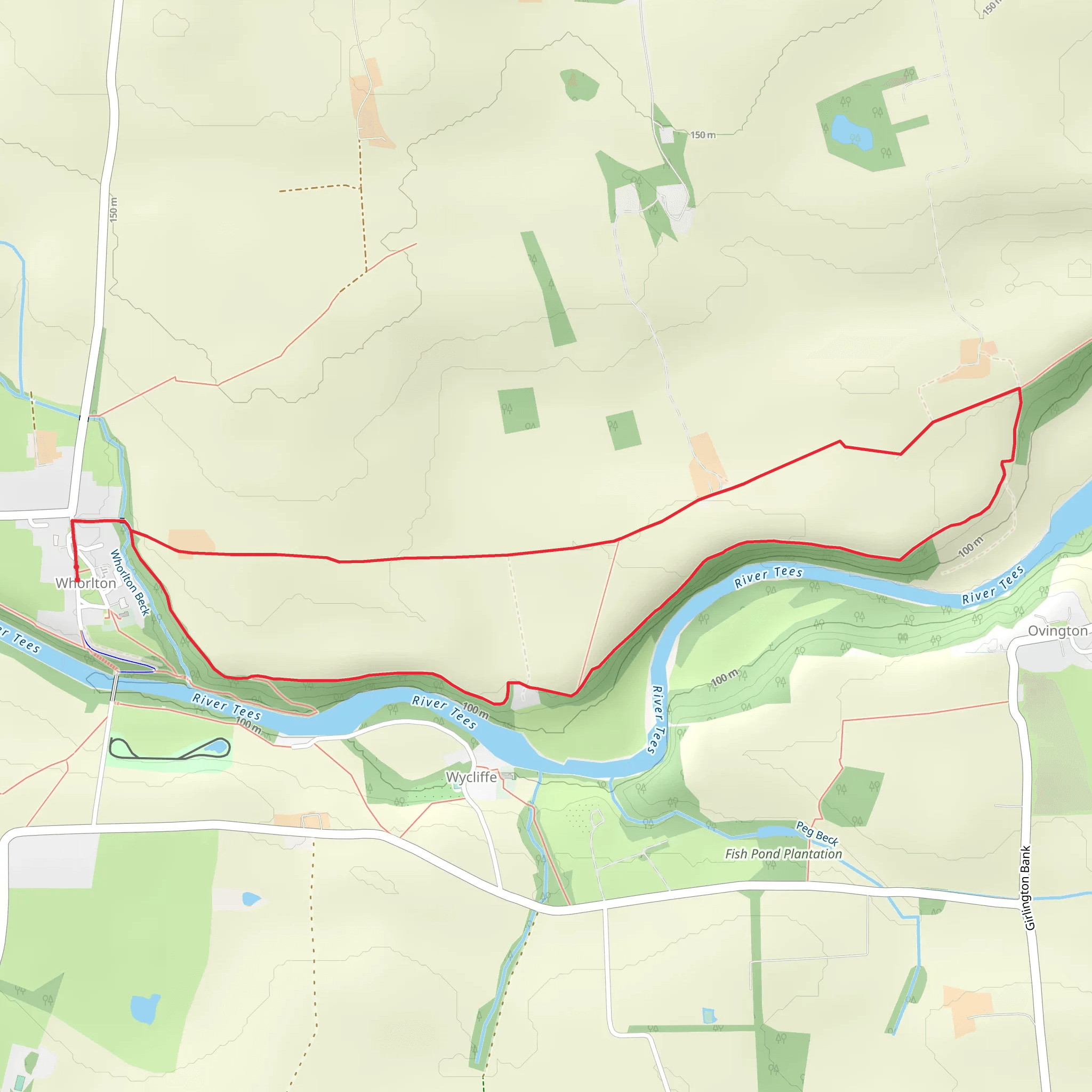 Whorlton Village and Whorlton Waterfall Circular Walk mobile static map