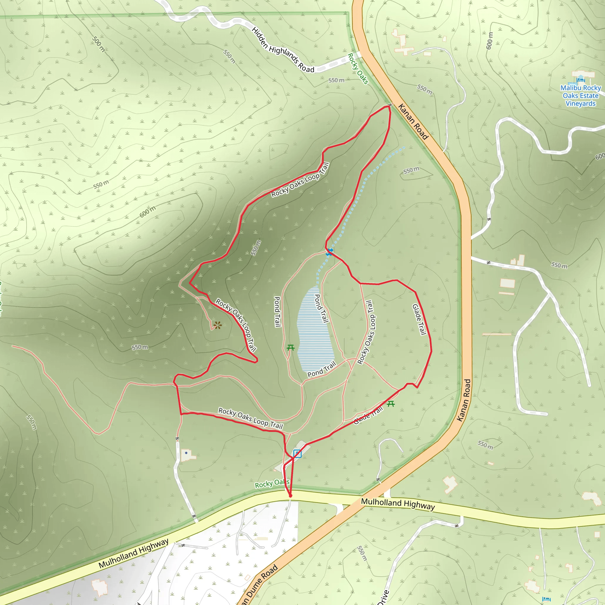 Mulholland Highway Loop mobile static map