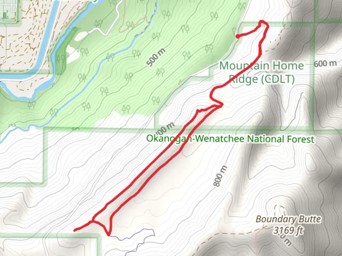 An image depicting the trail Canyon Crest and Rat Creek Ridge Loop Trail and its surrounding area.