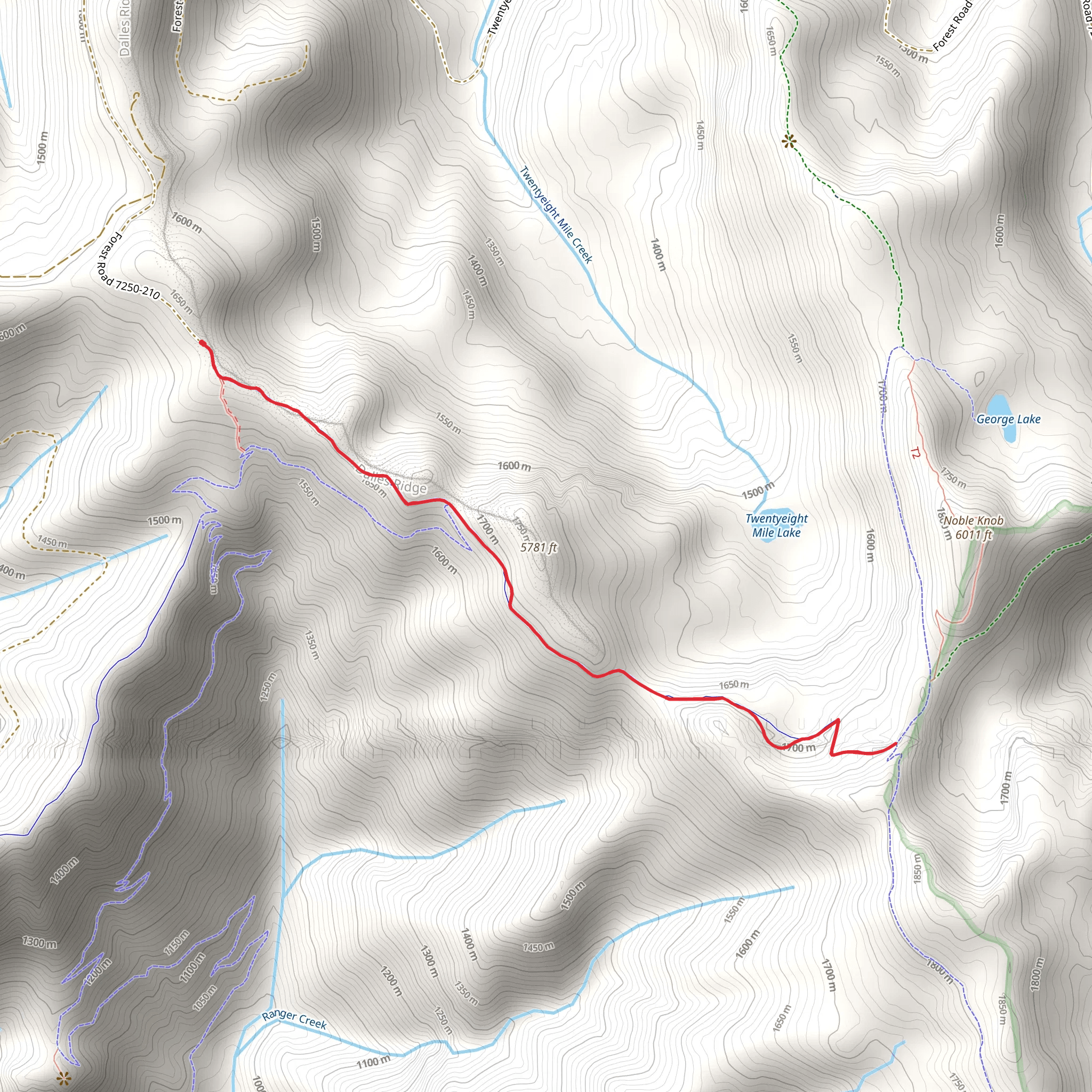 Dalles Ridge Trail mobile static map