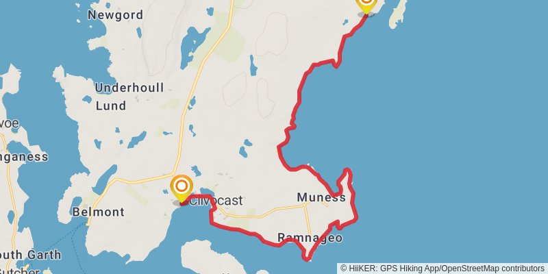 Coastal Walk of Shetland - South Mainland stage 12 Map