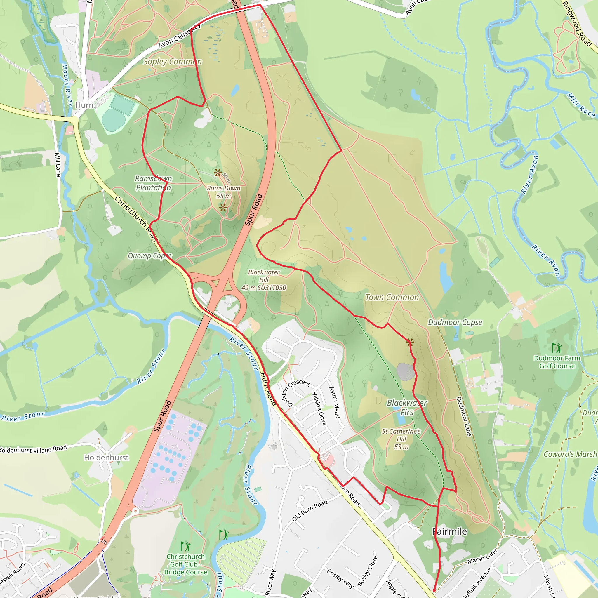 St Catherine's Hill and Ramsdown Plantation Loop mobile static map