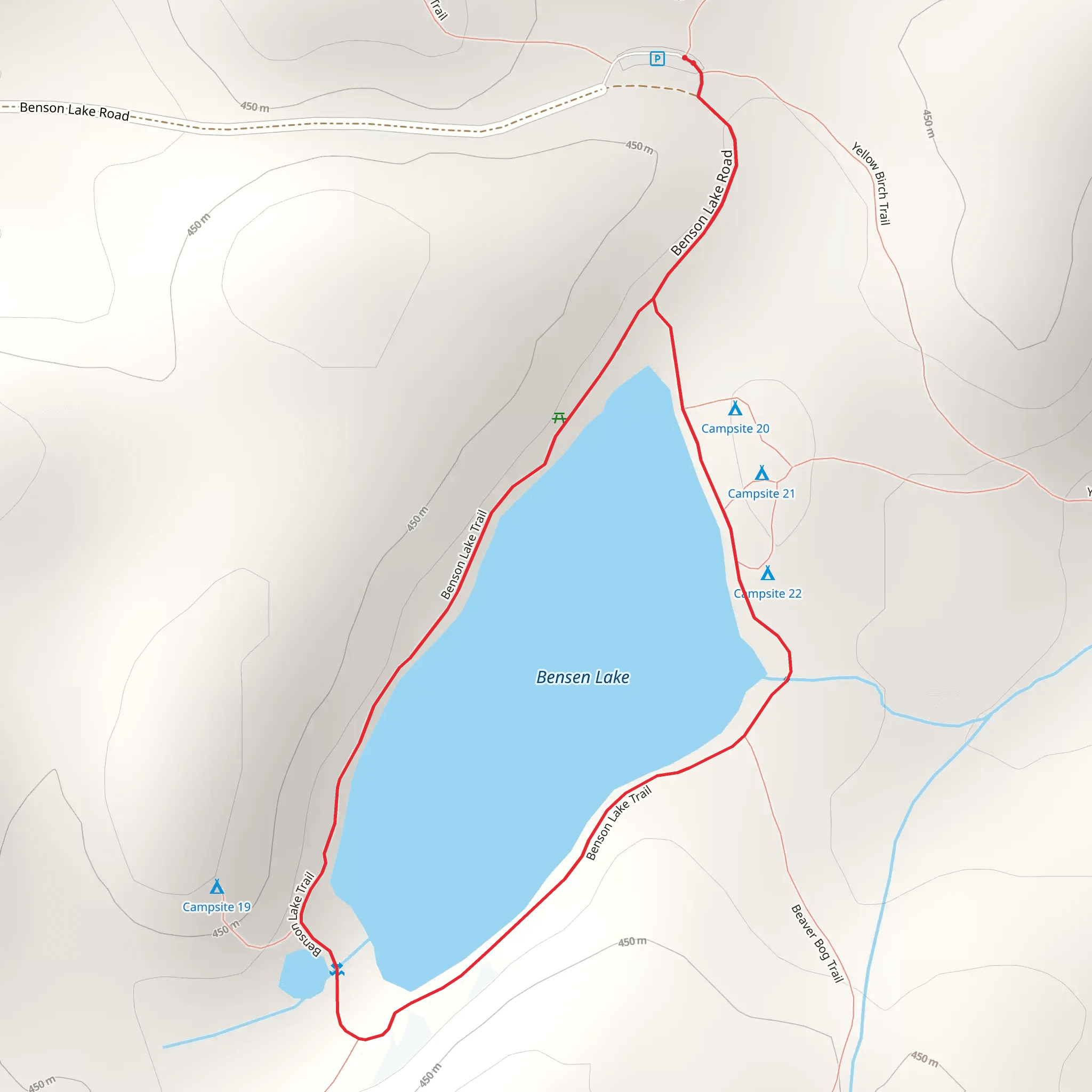 Benson Lake Loop Trail mobile static map