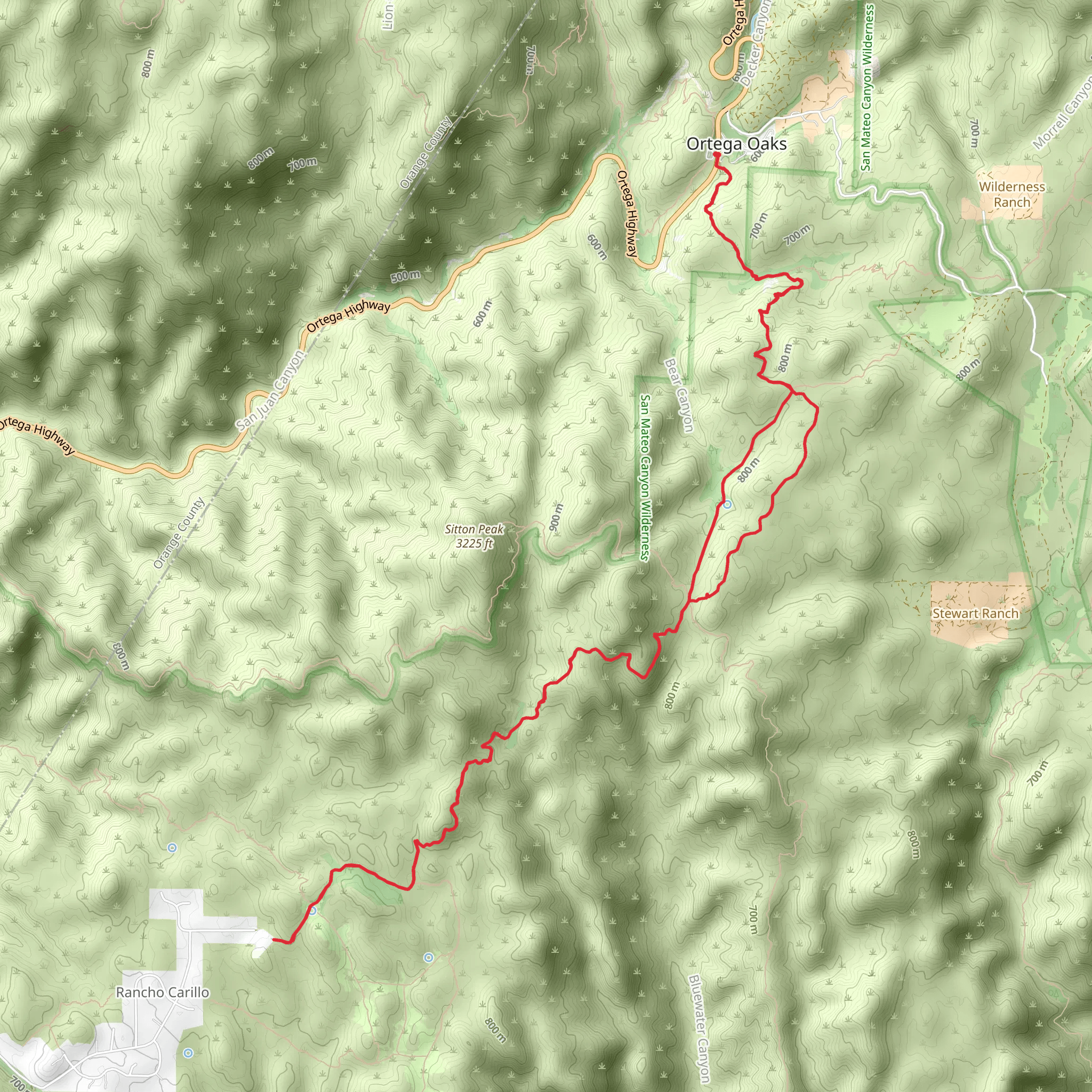 Bear Canyon Trail, Bear Ridge Trail and Verdugo Trail mobile static map