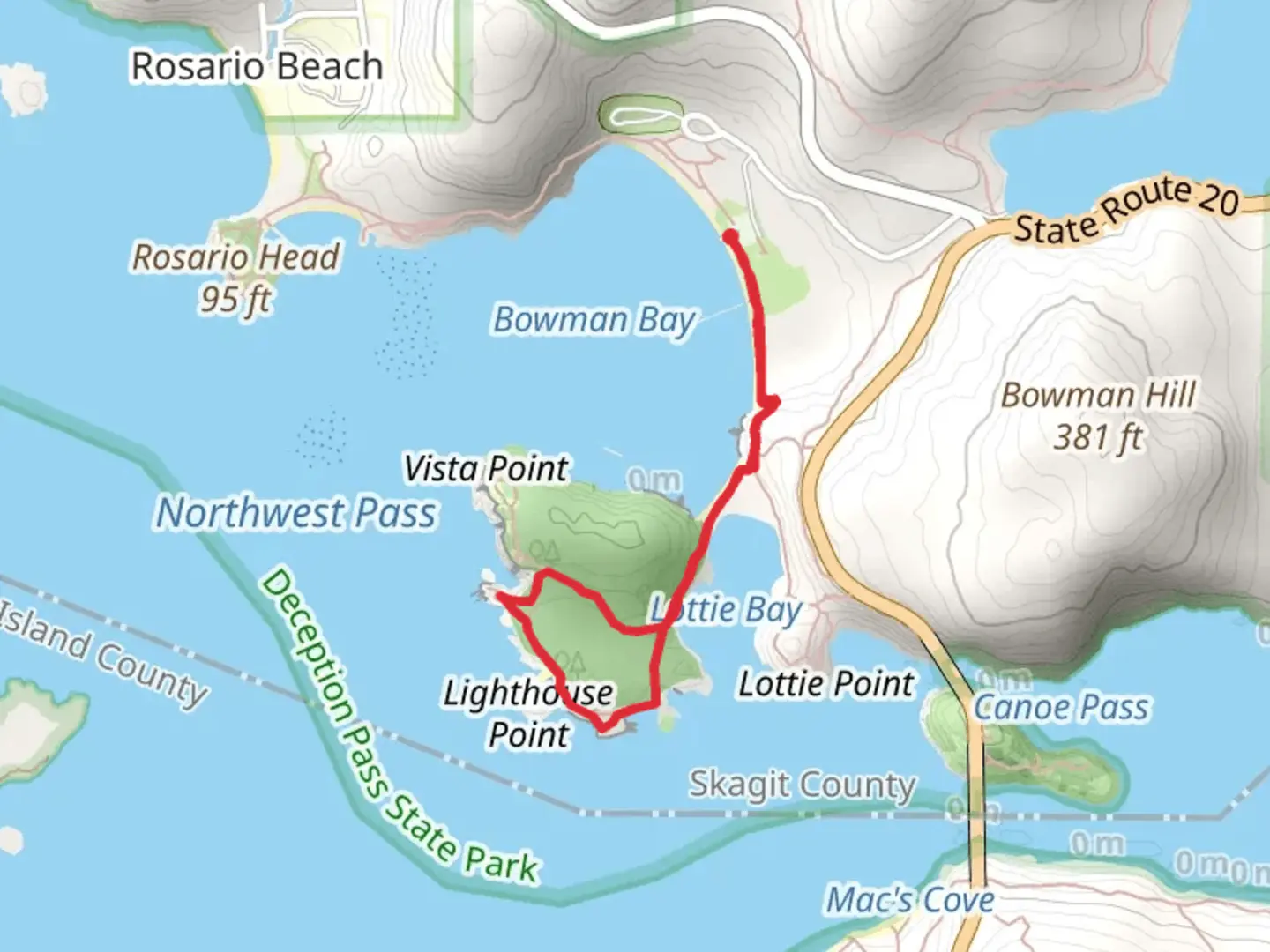 An image depicting the trail Lighthouse Point Loop and its surrounding area.