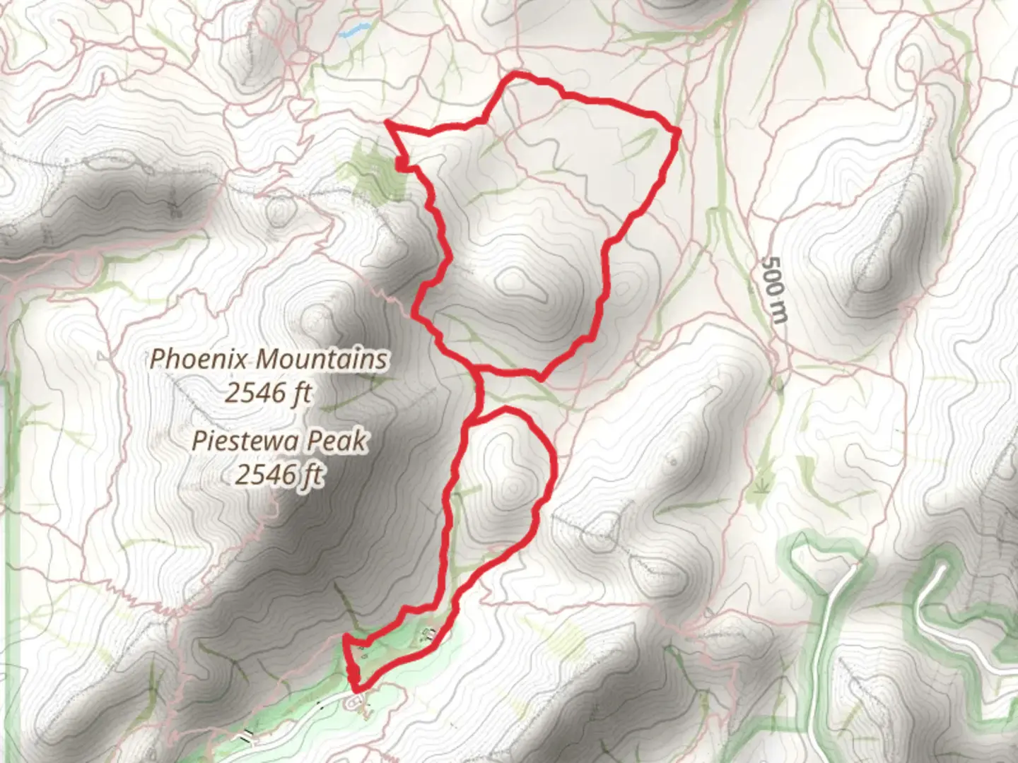 An image depicting the trail Circumference, Perl Charles, VOAZ and Nature Loop Trail and its surrounding area.