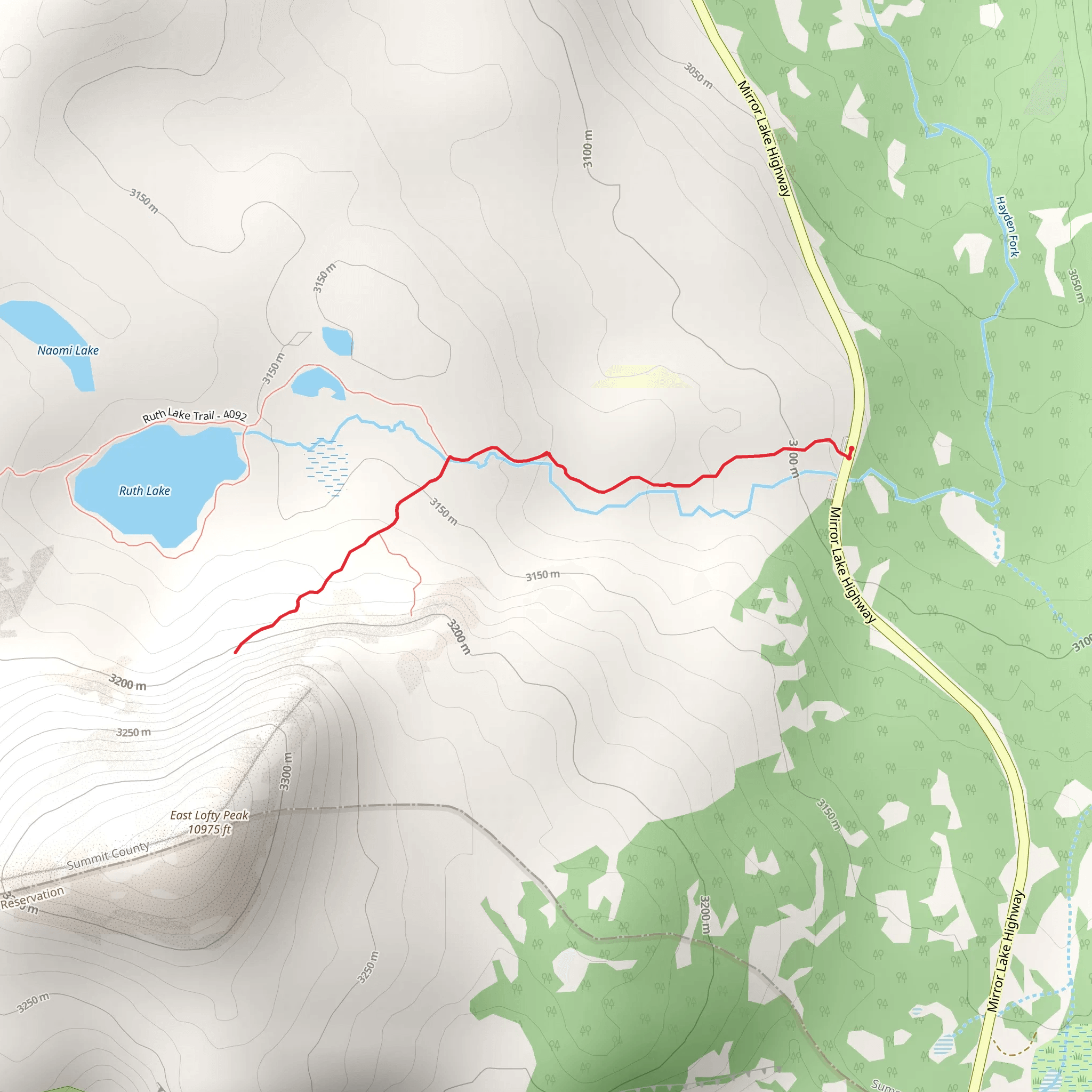 Ruth Lake Trail mobile static map