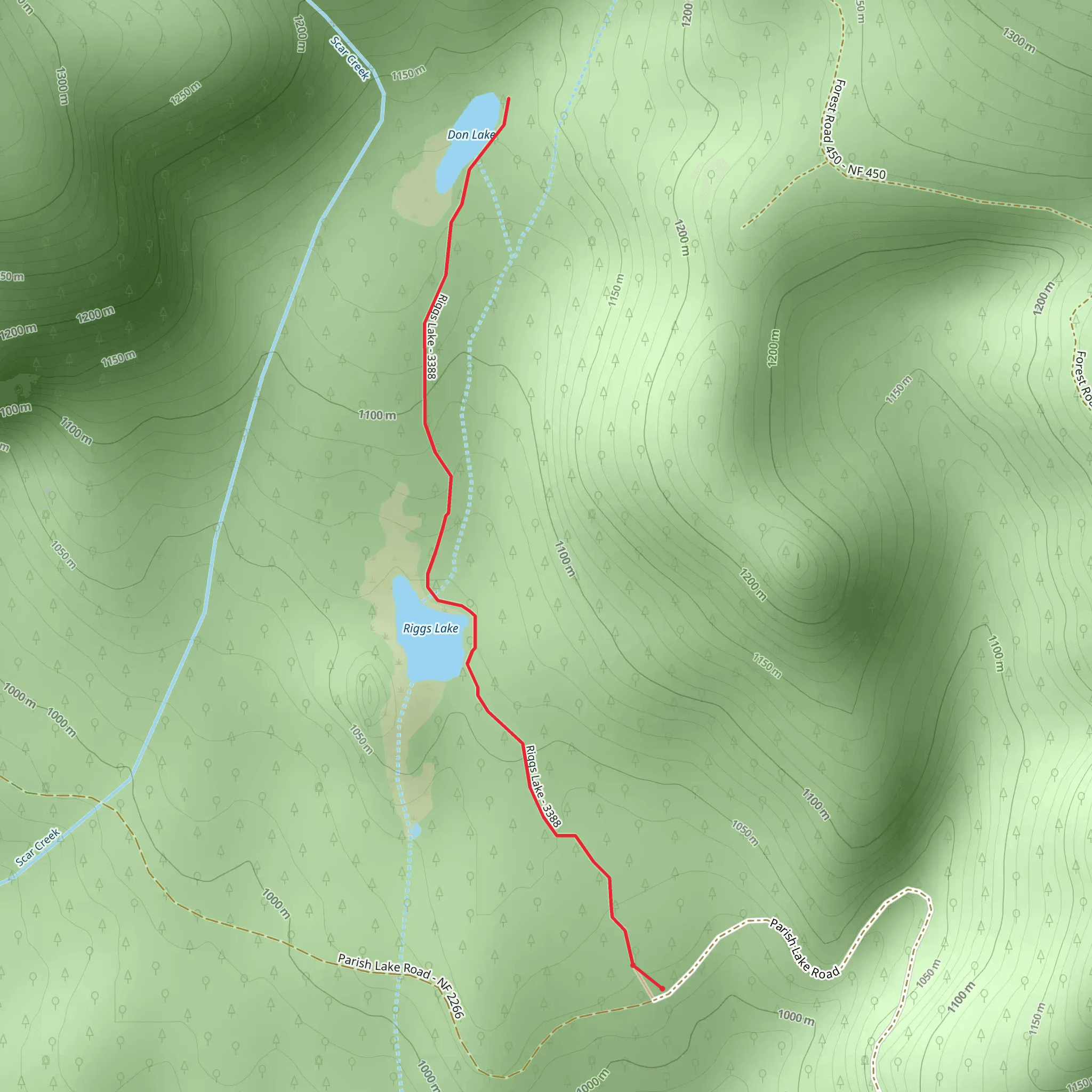 Riggs Lake Trail mobile static map