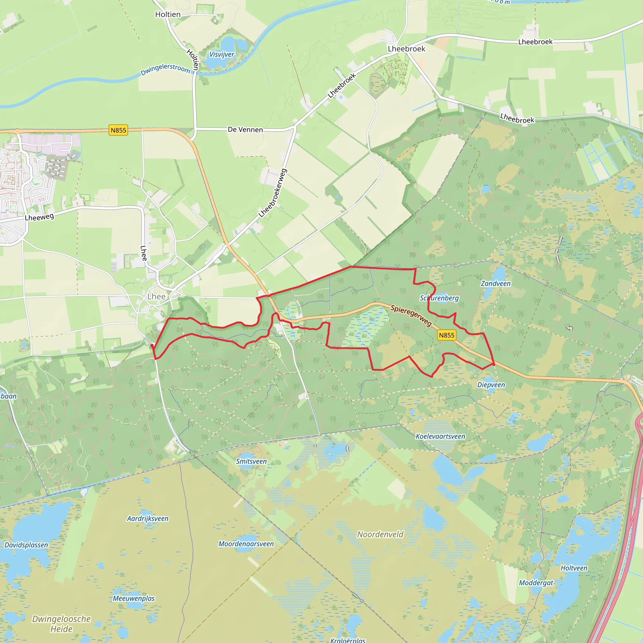 Groote Veen, De Poort and Schurenberg Loop mobile static map