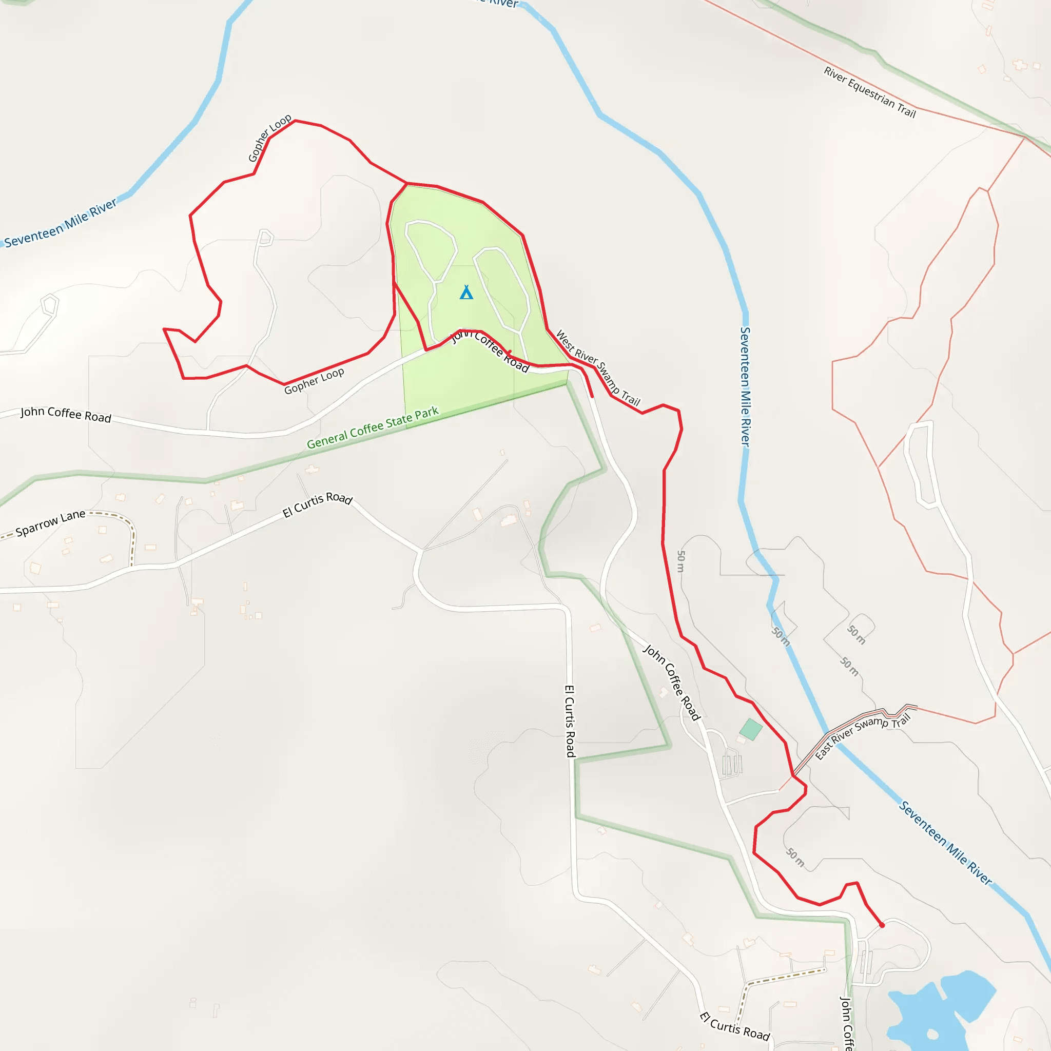 West River Swamp Trail and Gopher Loop mobile static map