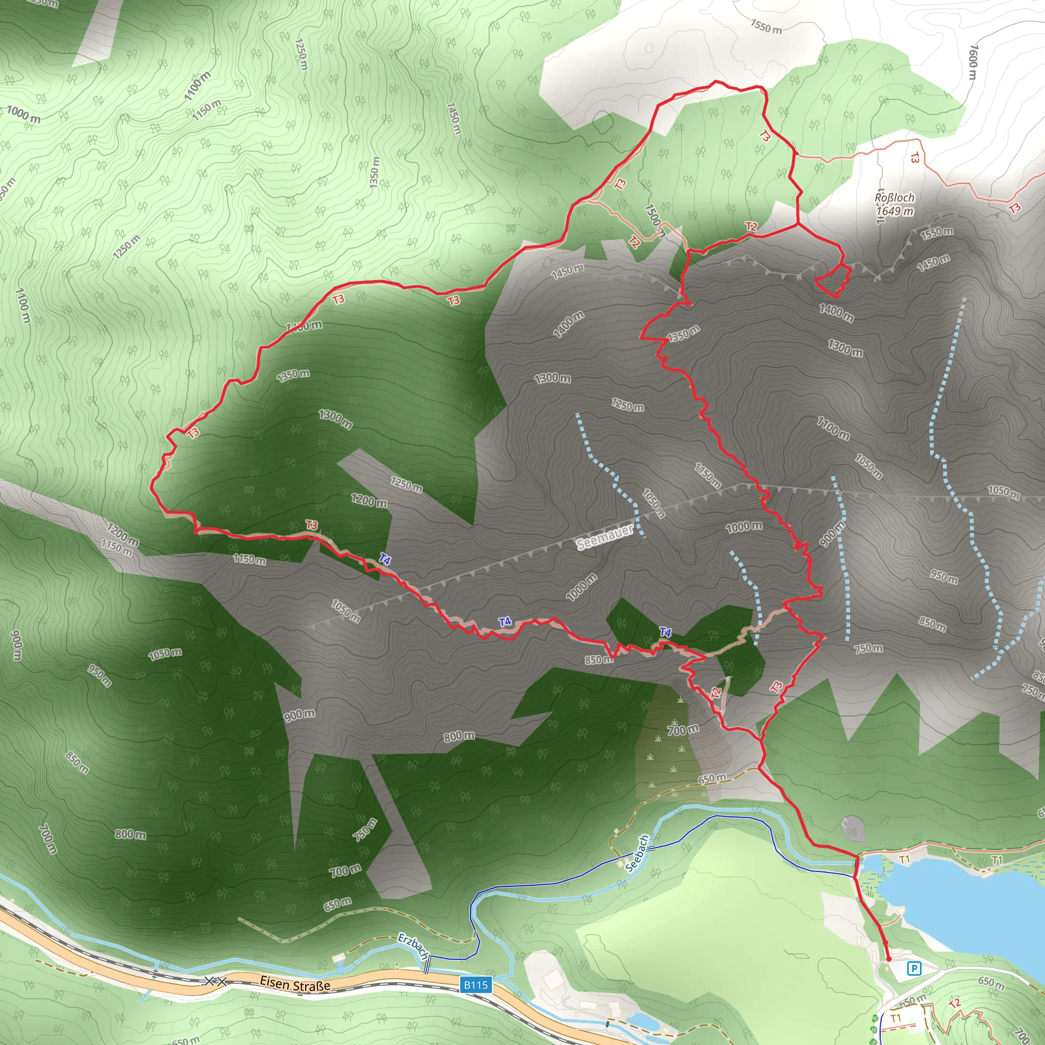 Rosslochhölen Klettersteig mobile static map