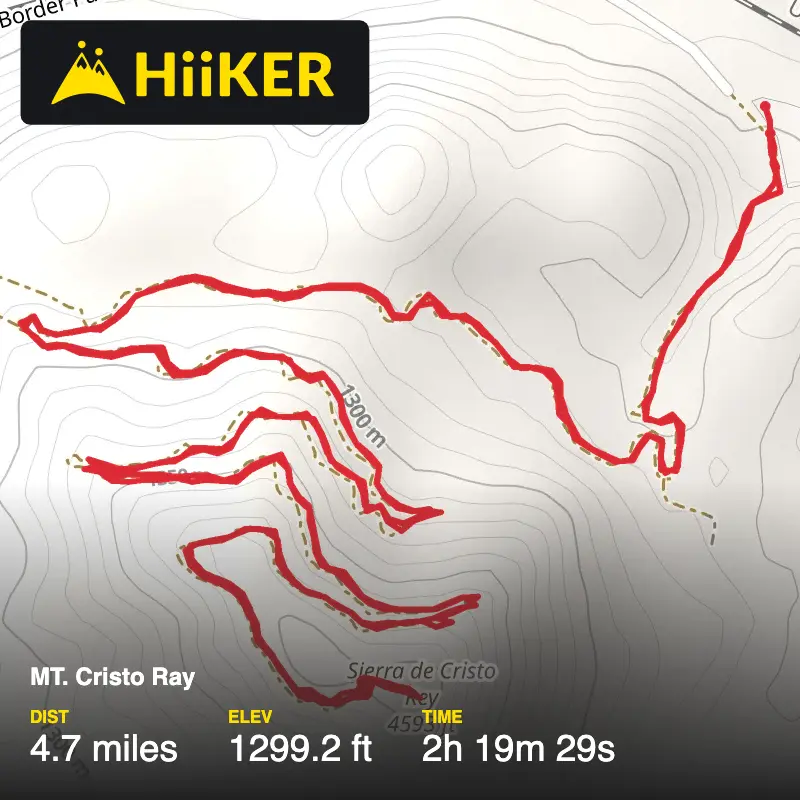 A map preview of the recording MT. Cristo Ray.