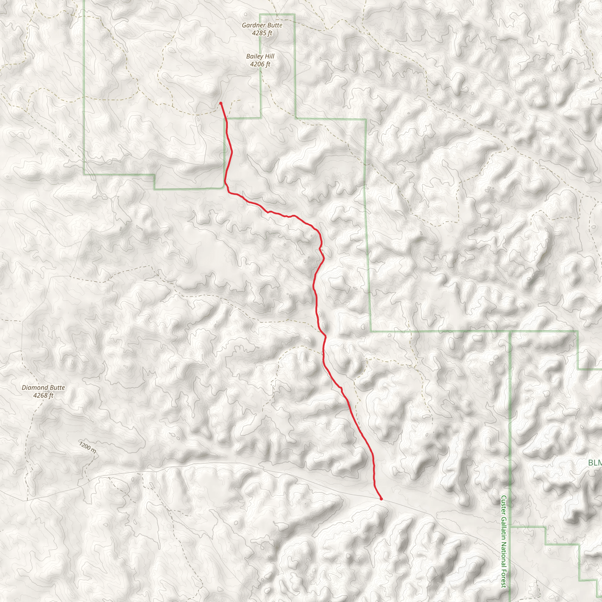 North Fork Bloom Creek Trail mobile static map