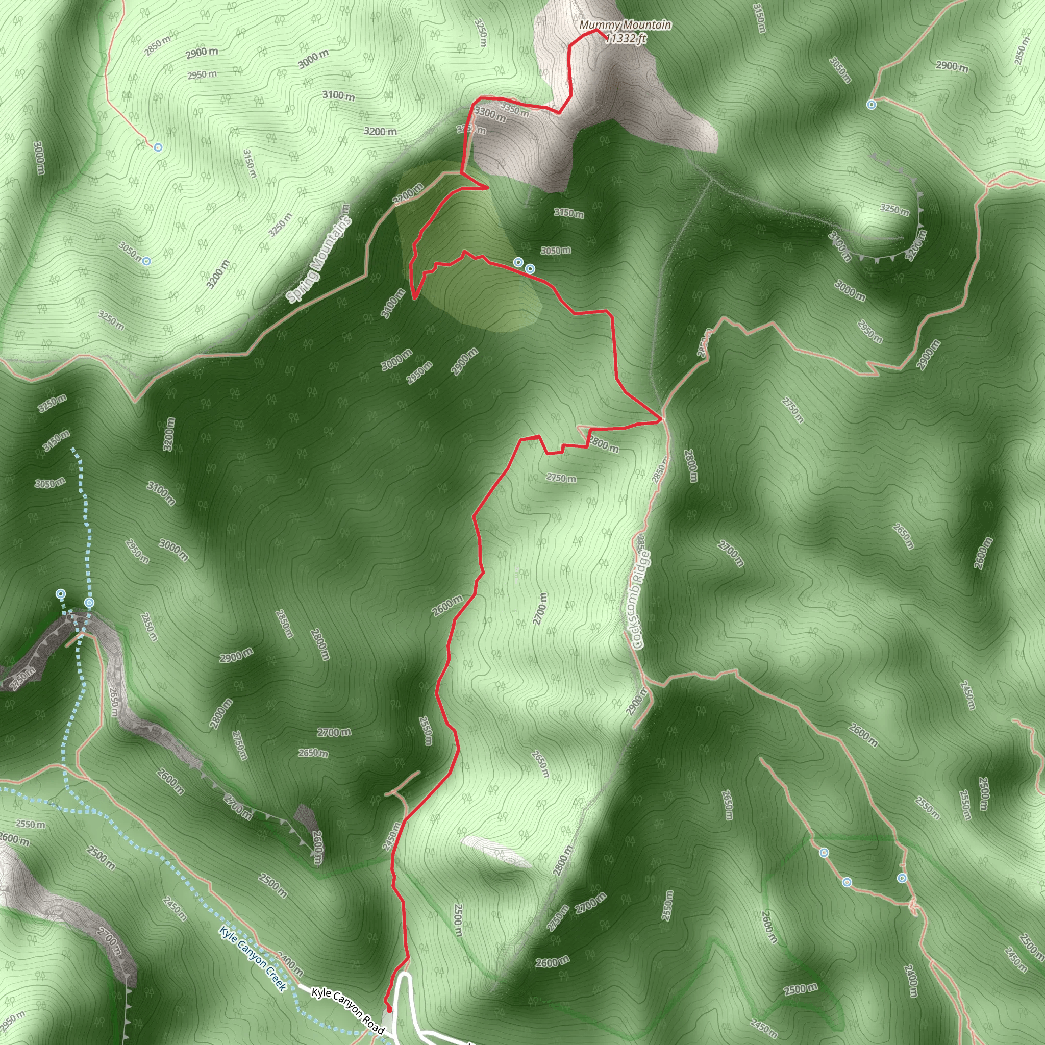 Mummy Mountain via Forest Trail mobile static map
