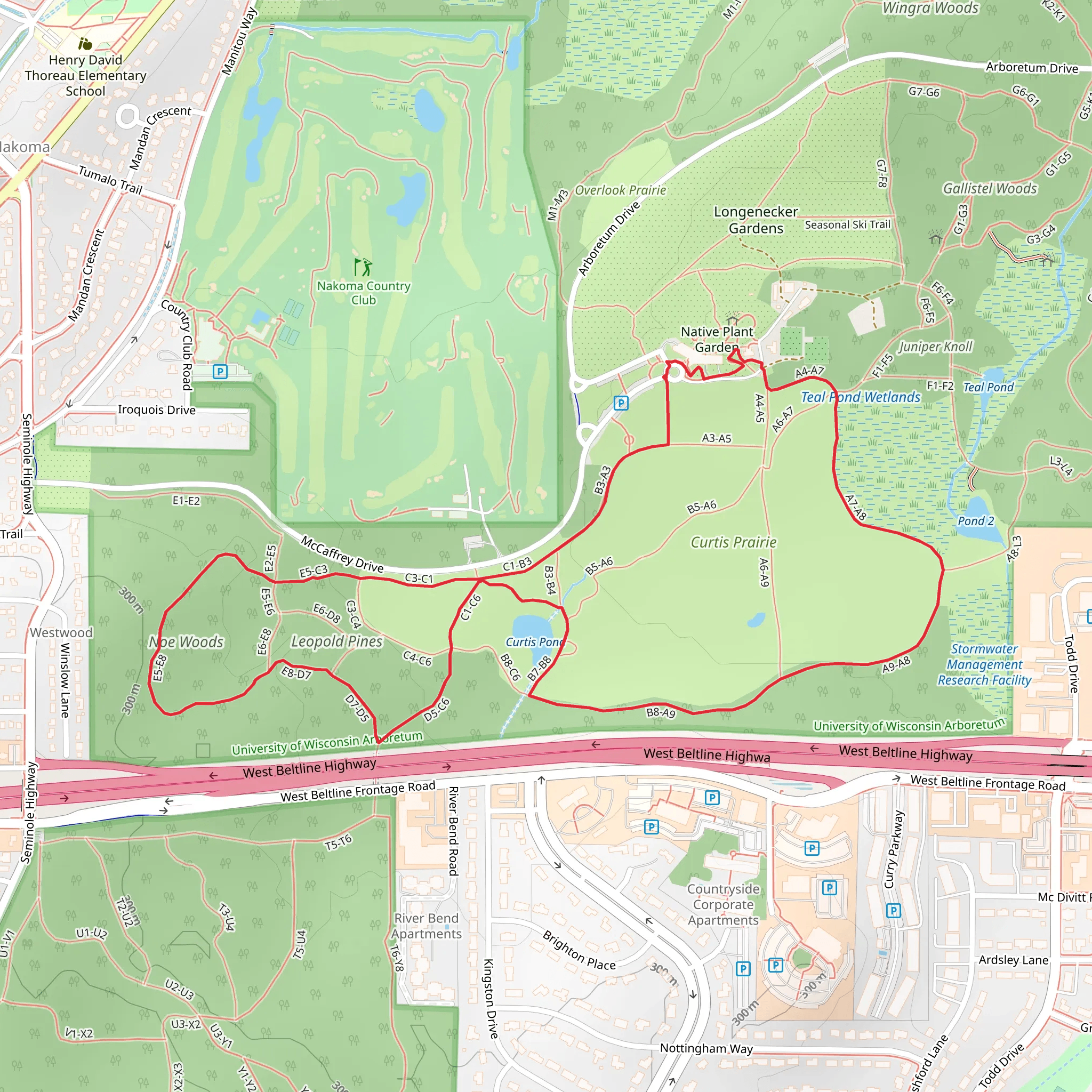 Curtis Prairie Loop mobile static map