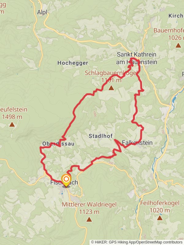 From Fischbach to St Kathrein am Hauenstein mobile static map