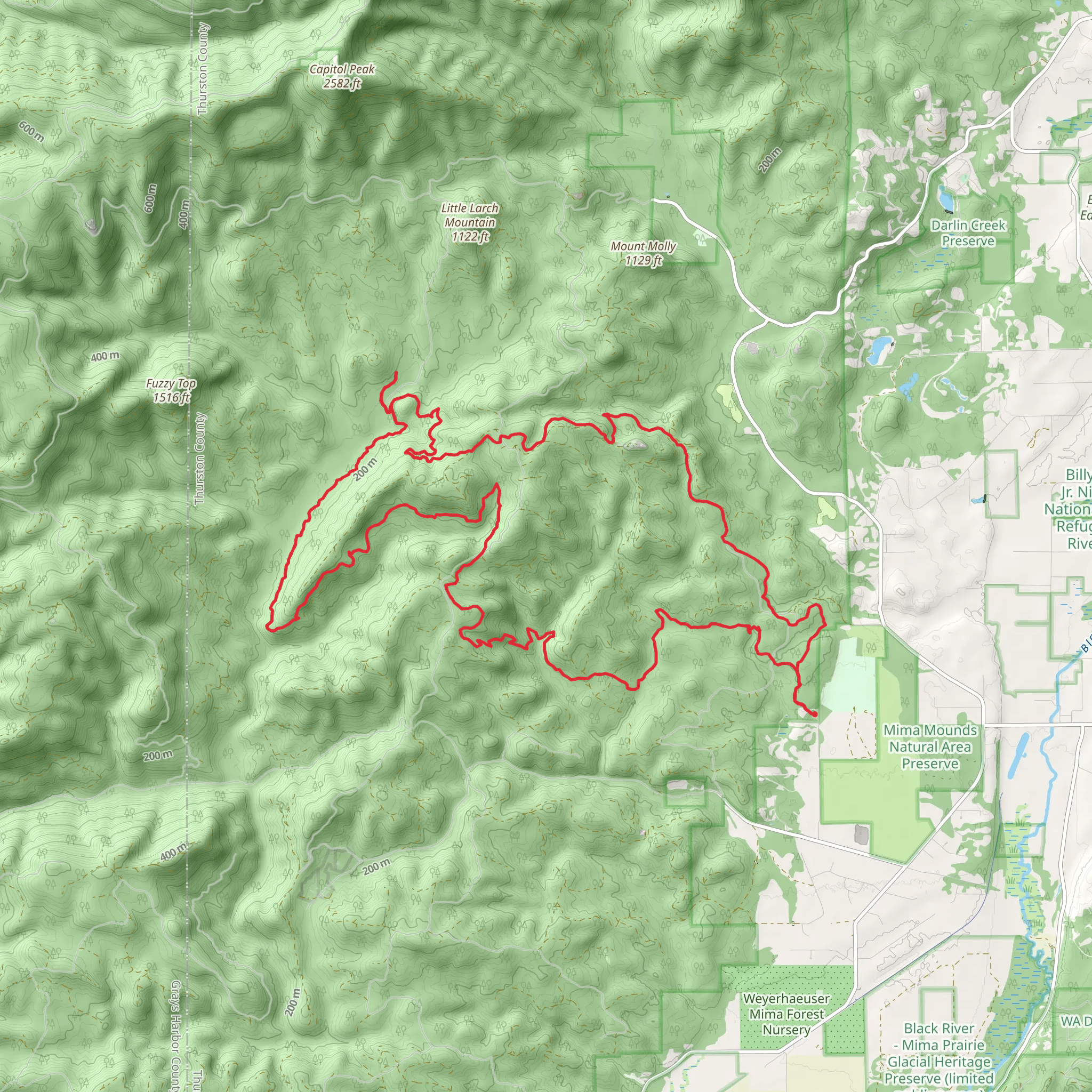 Mima Falls West, Lost Valley and McKenny Loop mobile static map