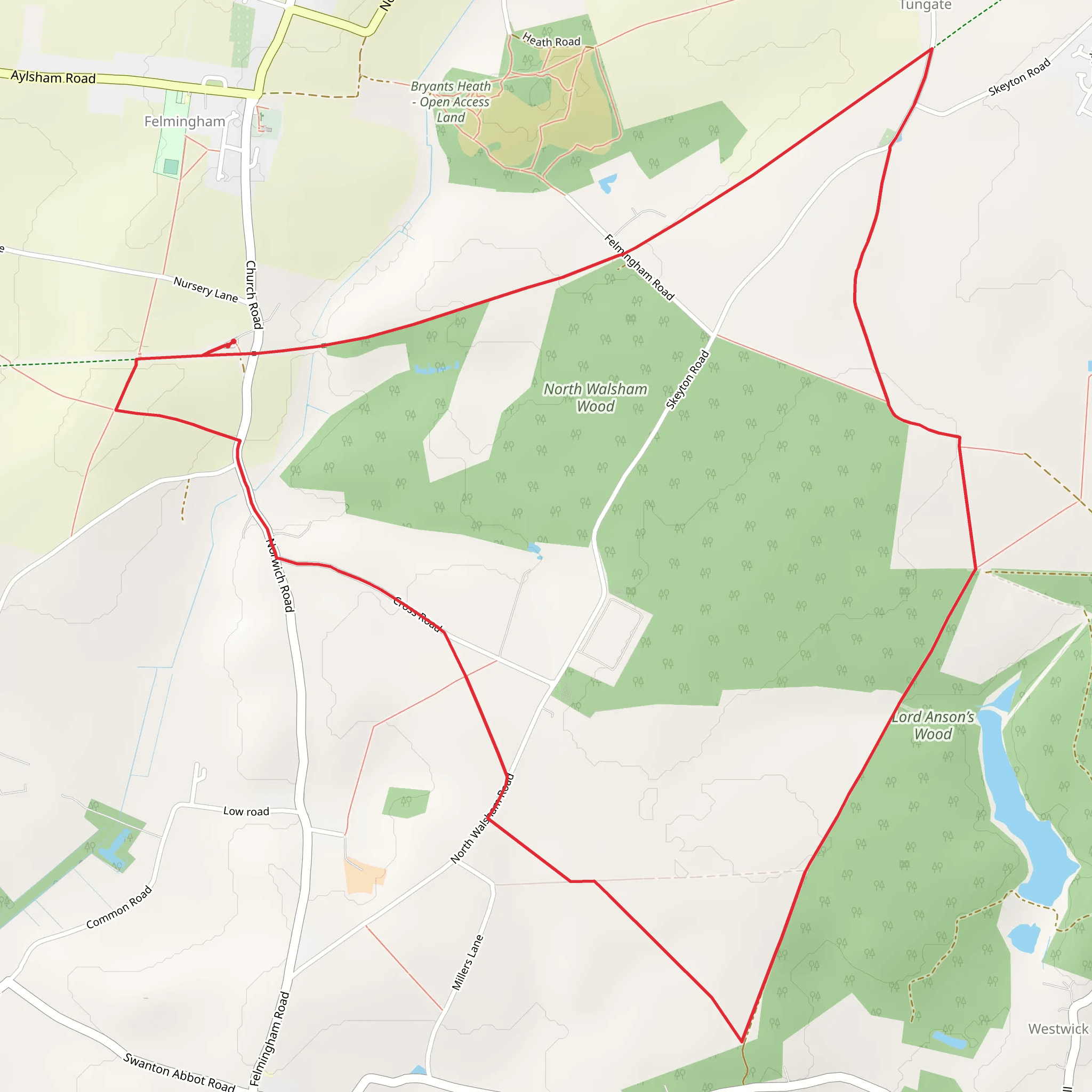 Tanglewood Loop - Tungate mobile static map