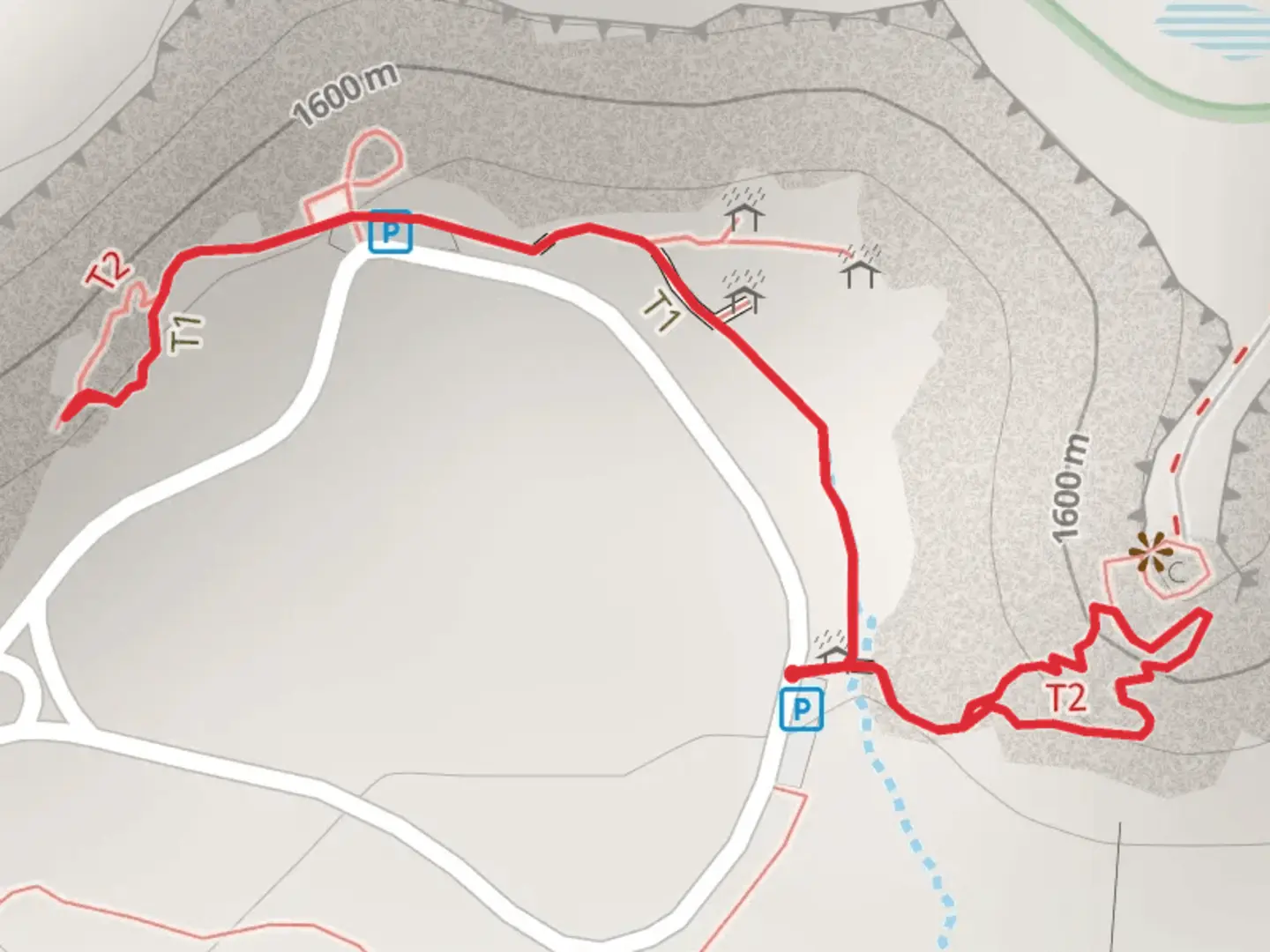 An image depicting the trail Cliff Base and Mesa Point Trail and its surrounding area.