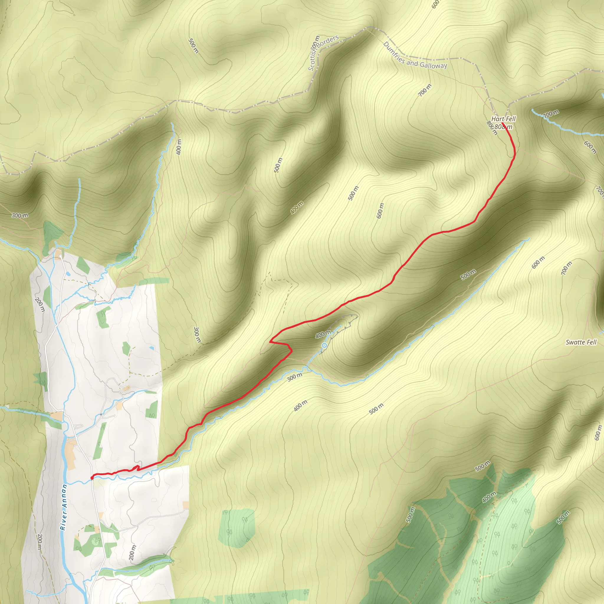 Hart Fell via Hartfell Spa mobile static map