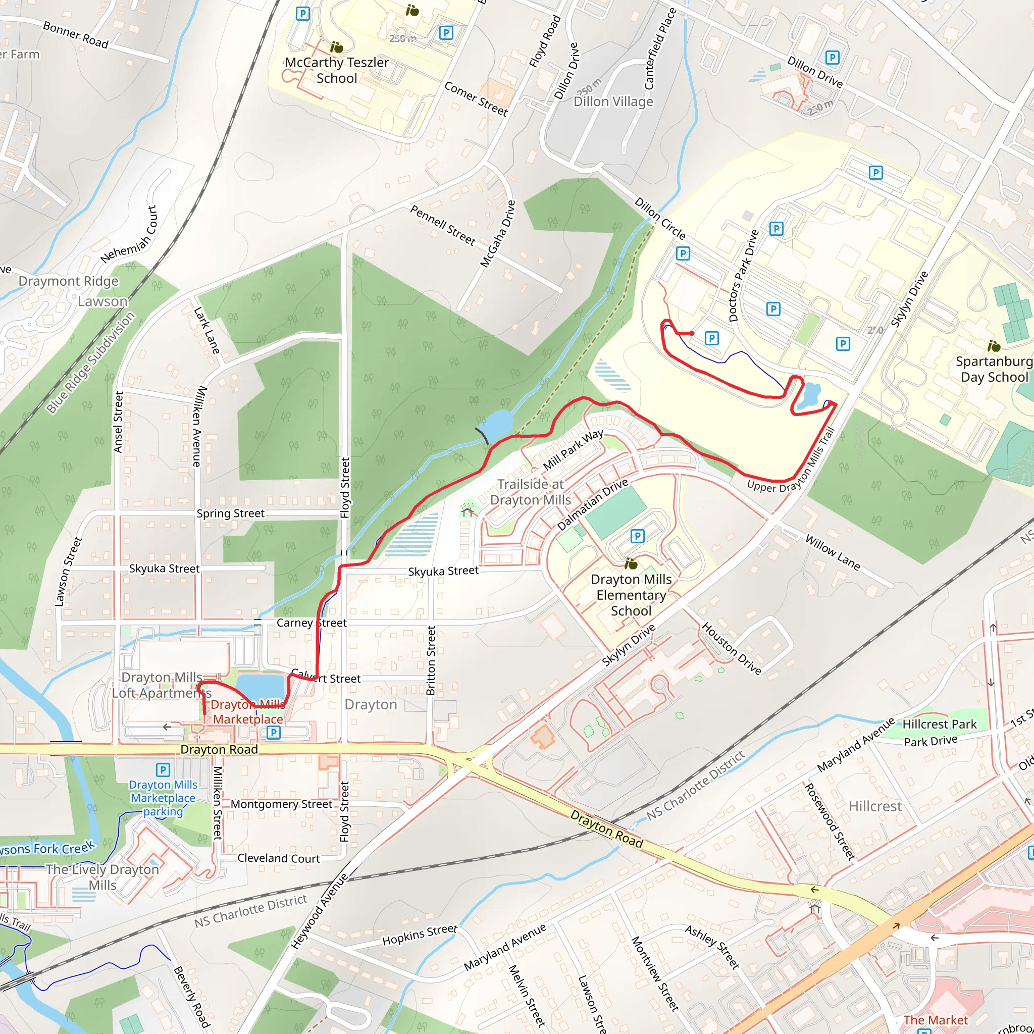 Drayton Mill Pond Trail mobile static map