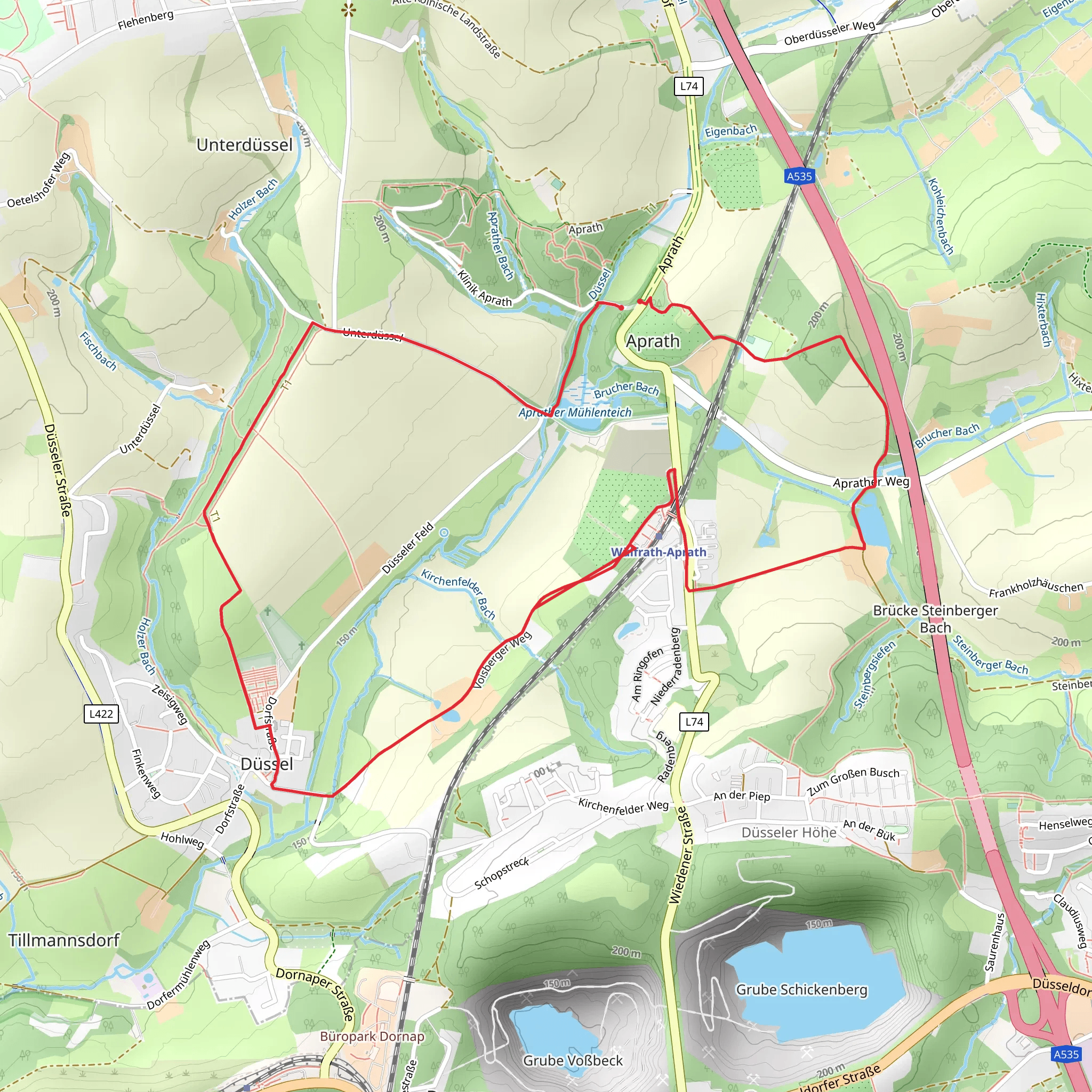 Aprather Muehlenteich via Eulenkopf Rundweg mobile static map