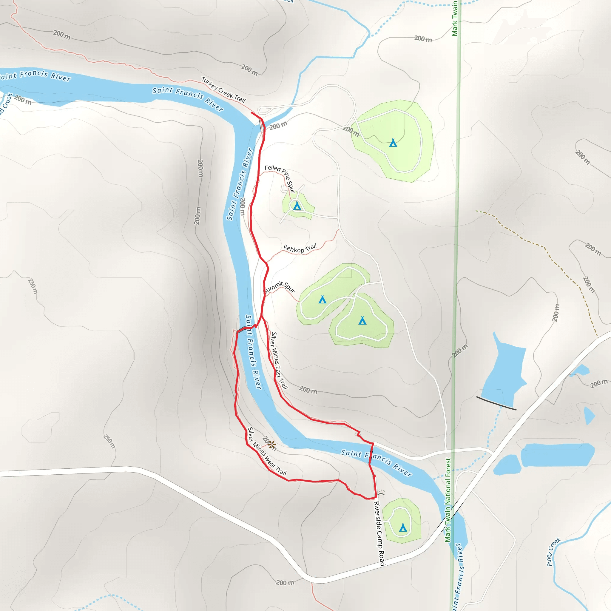 St Francis River Loop mobile static map