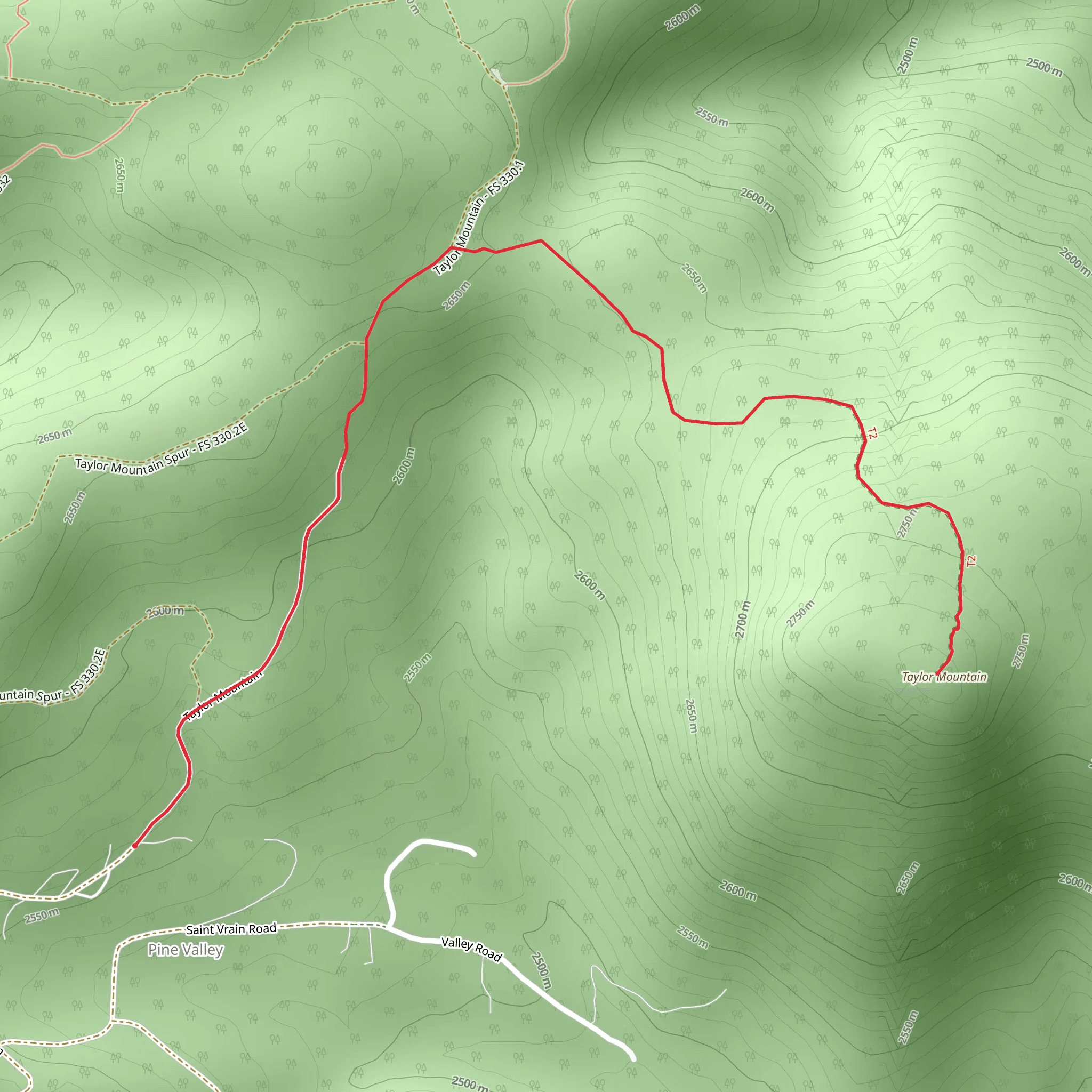Taylor Mountain mobile static map