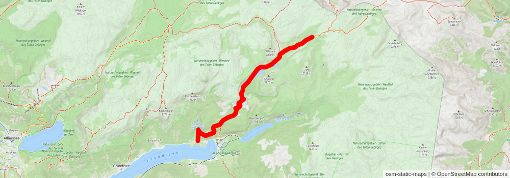 Lahngang Lakes and Pühringer Hut from Lake Grundlsee stage 2 Map