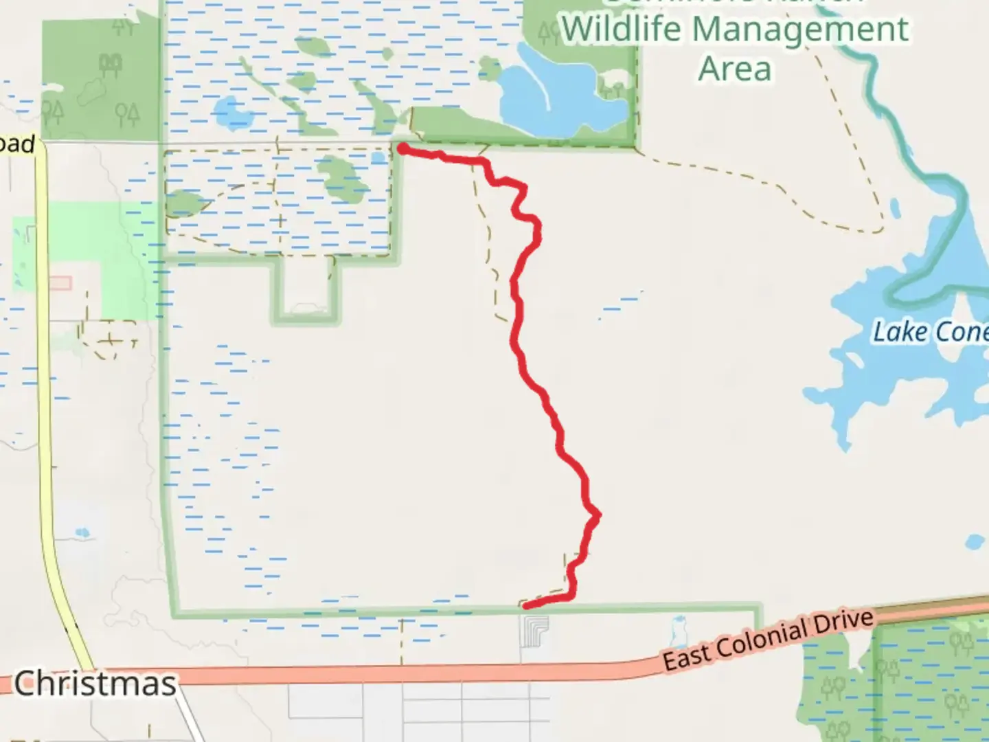 An image depicting the trail Blue Trail and Florida Trail and its surrounding area.