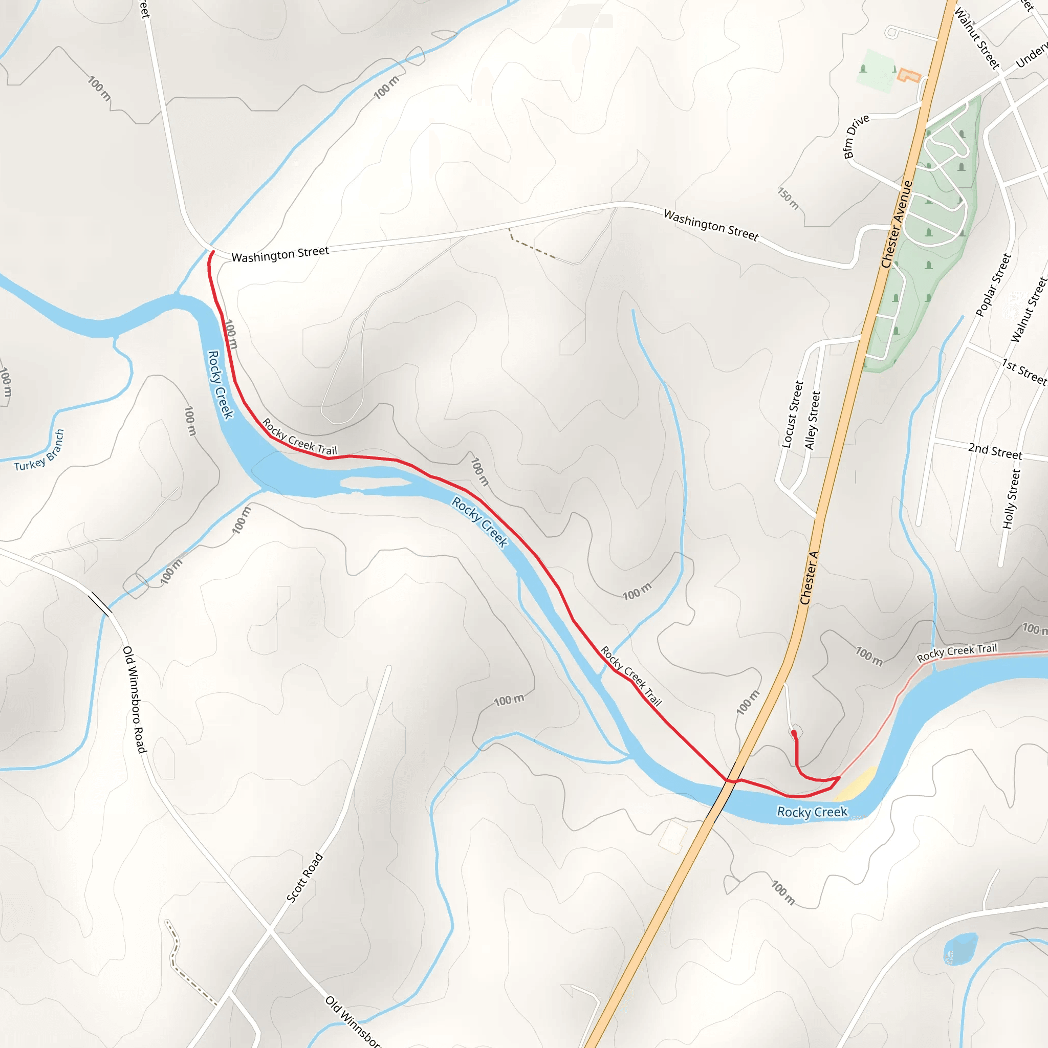 Rocky Creek Trail mobile static map