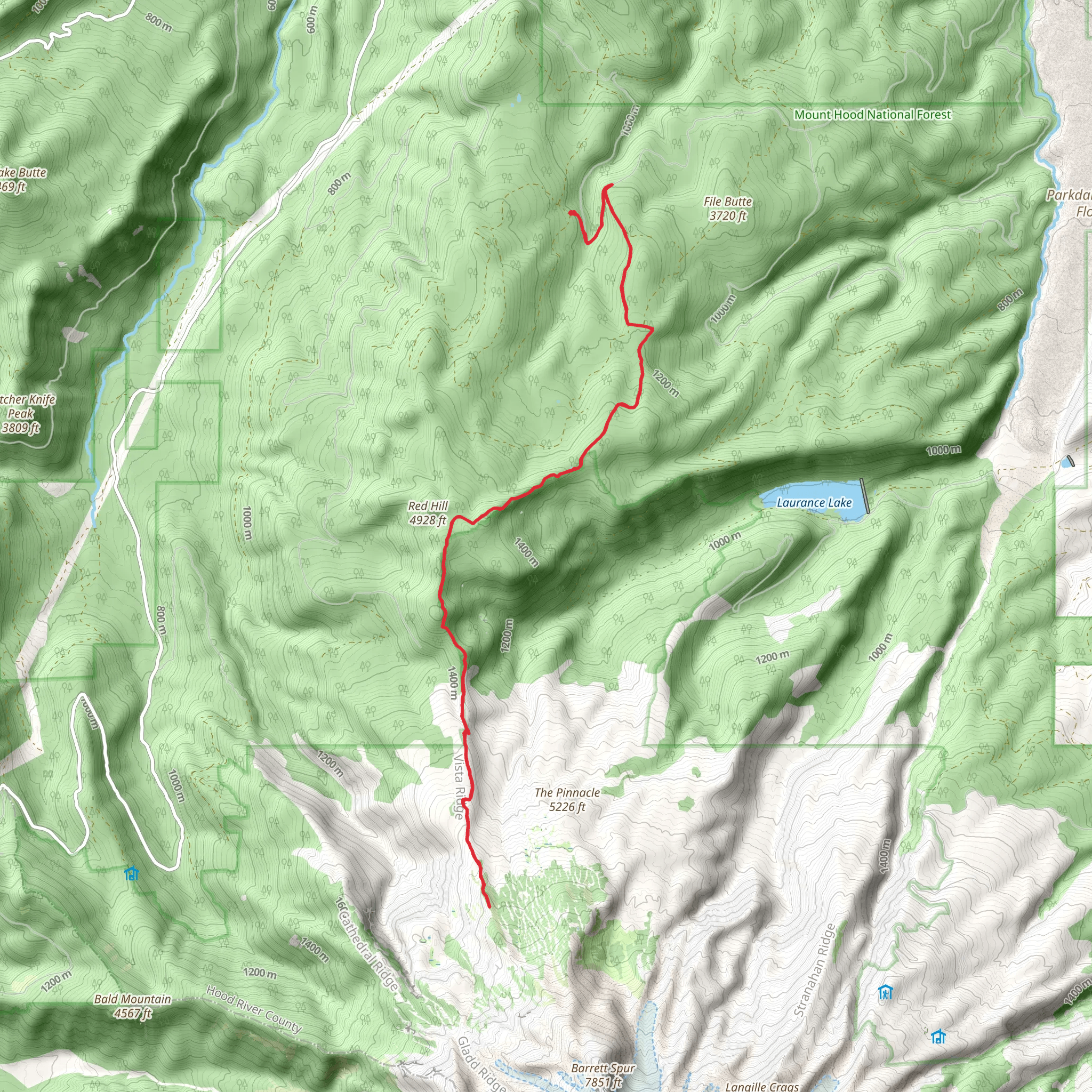 Forest Road 1630 and Vista Ridge Trail mobile static map