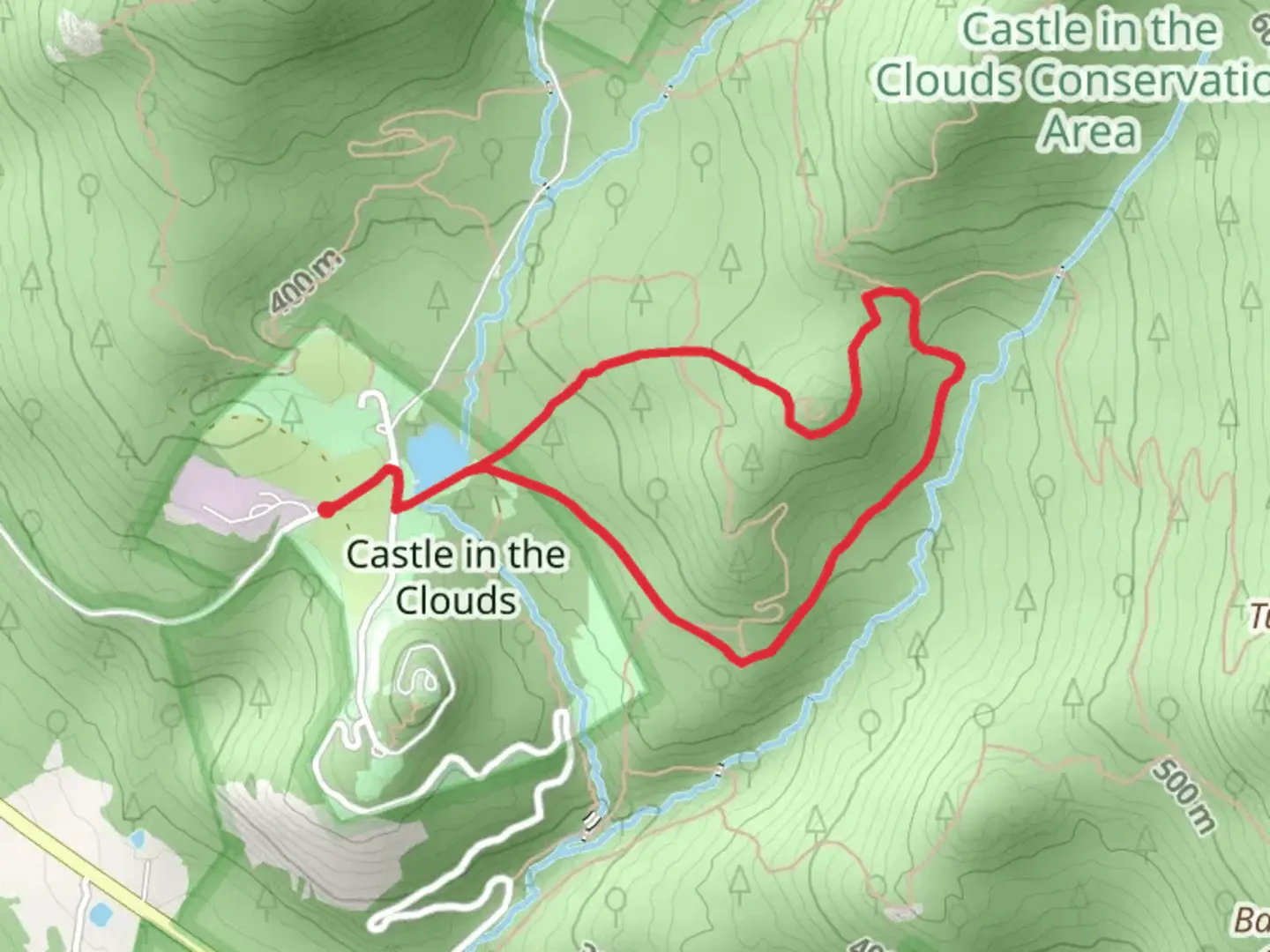 An image depicting the trail Bridle Path and Turtleback Mountain Trail Loop and its surrounding area.