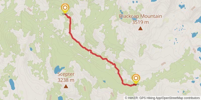 Portal Lake via Blackcap Trail stage 3 Map