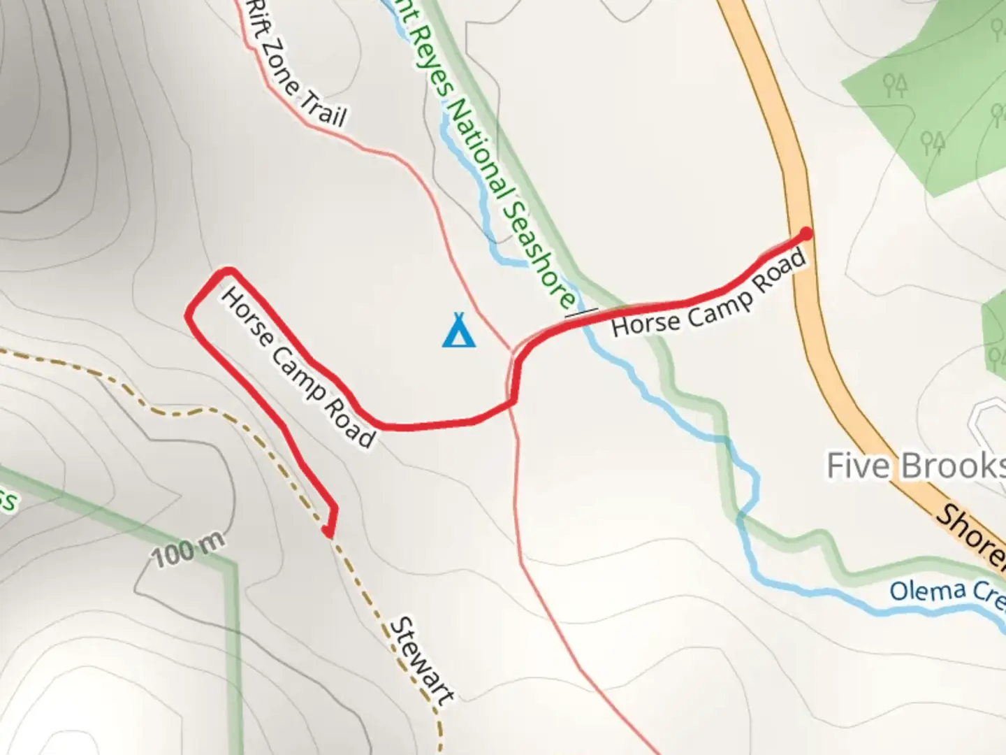 An image depicting the trail Horse Camp Trail and its surrounding area.