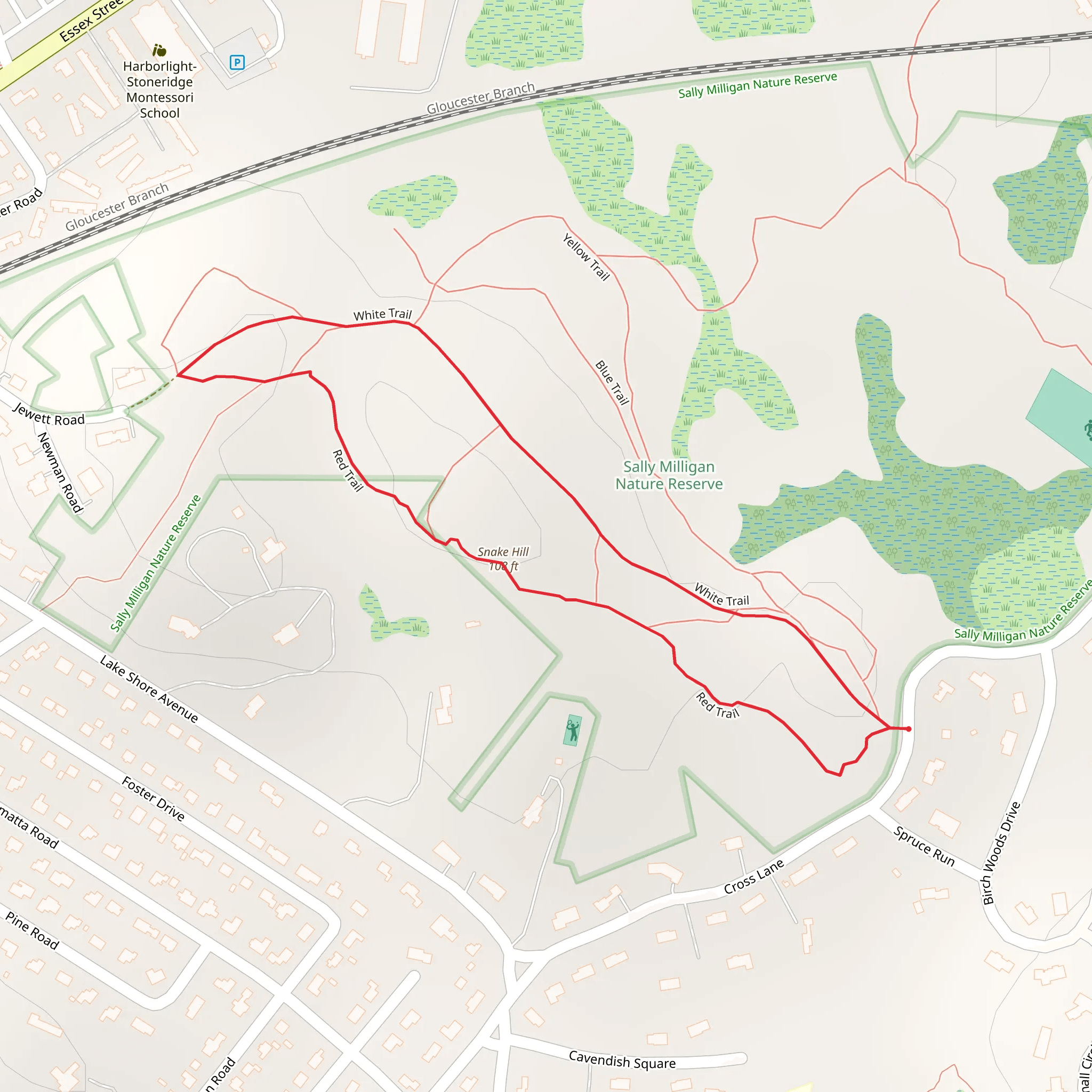 Snake Hill Loop via Cross Lane mobile static map
