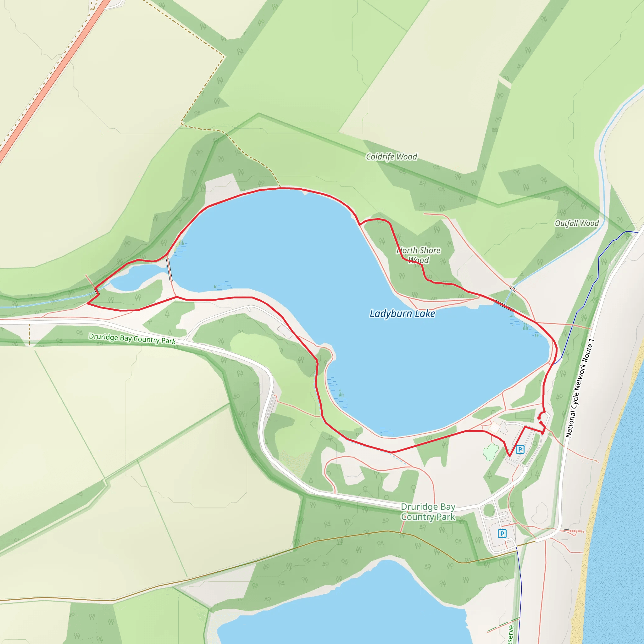 Ladyburn Lake Loop mobile static map