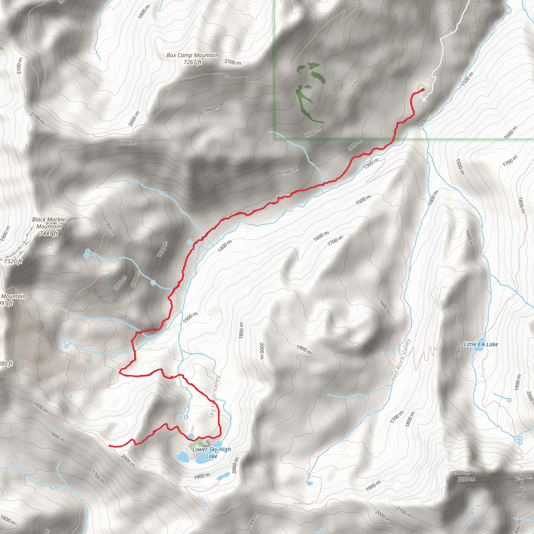 Sky High Valley via Canyon Creek Trail mobile static map