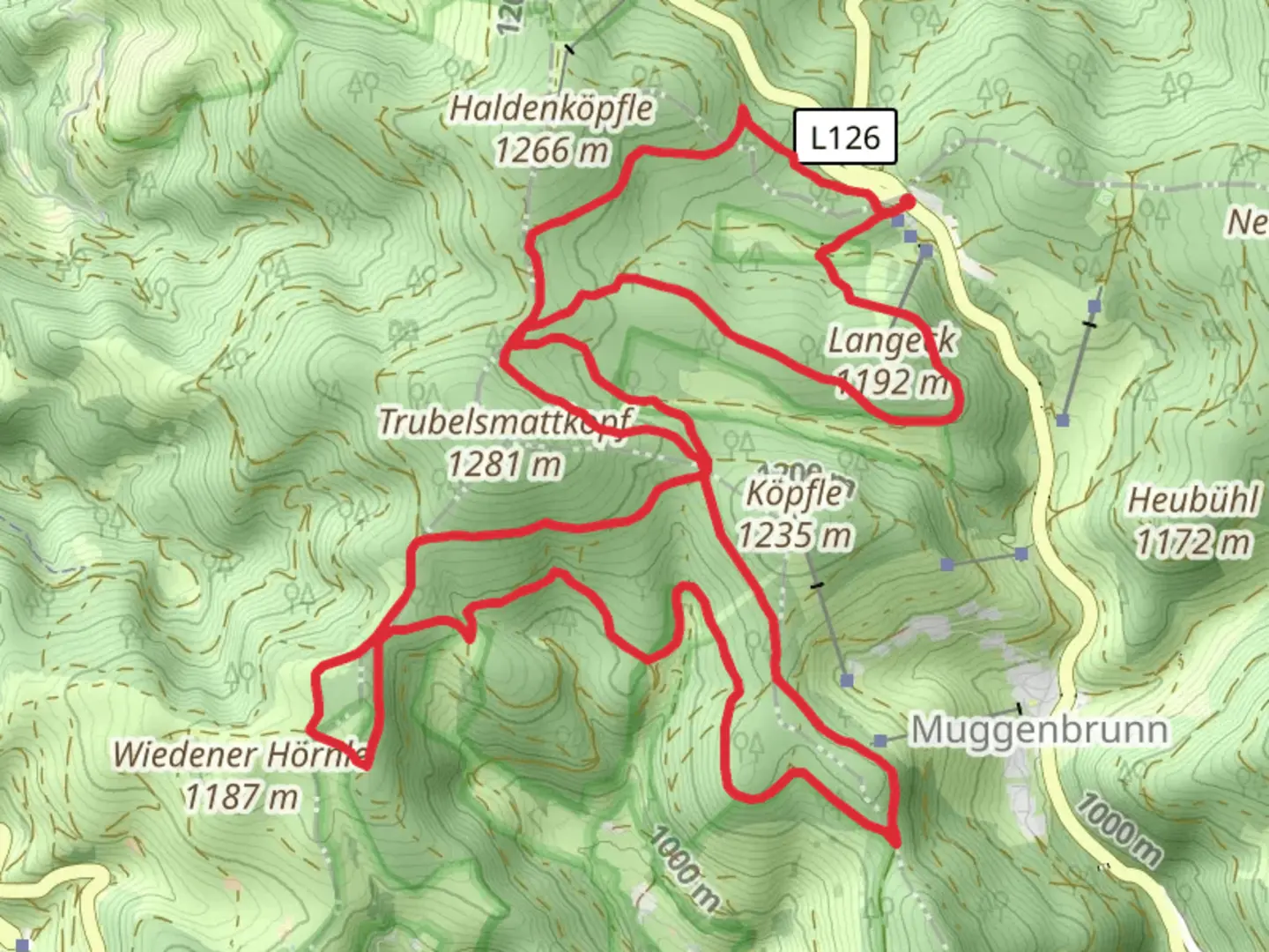 An image depicting the trail Langenbach Trubelsbach Loop and its surrounding area.