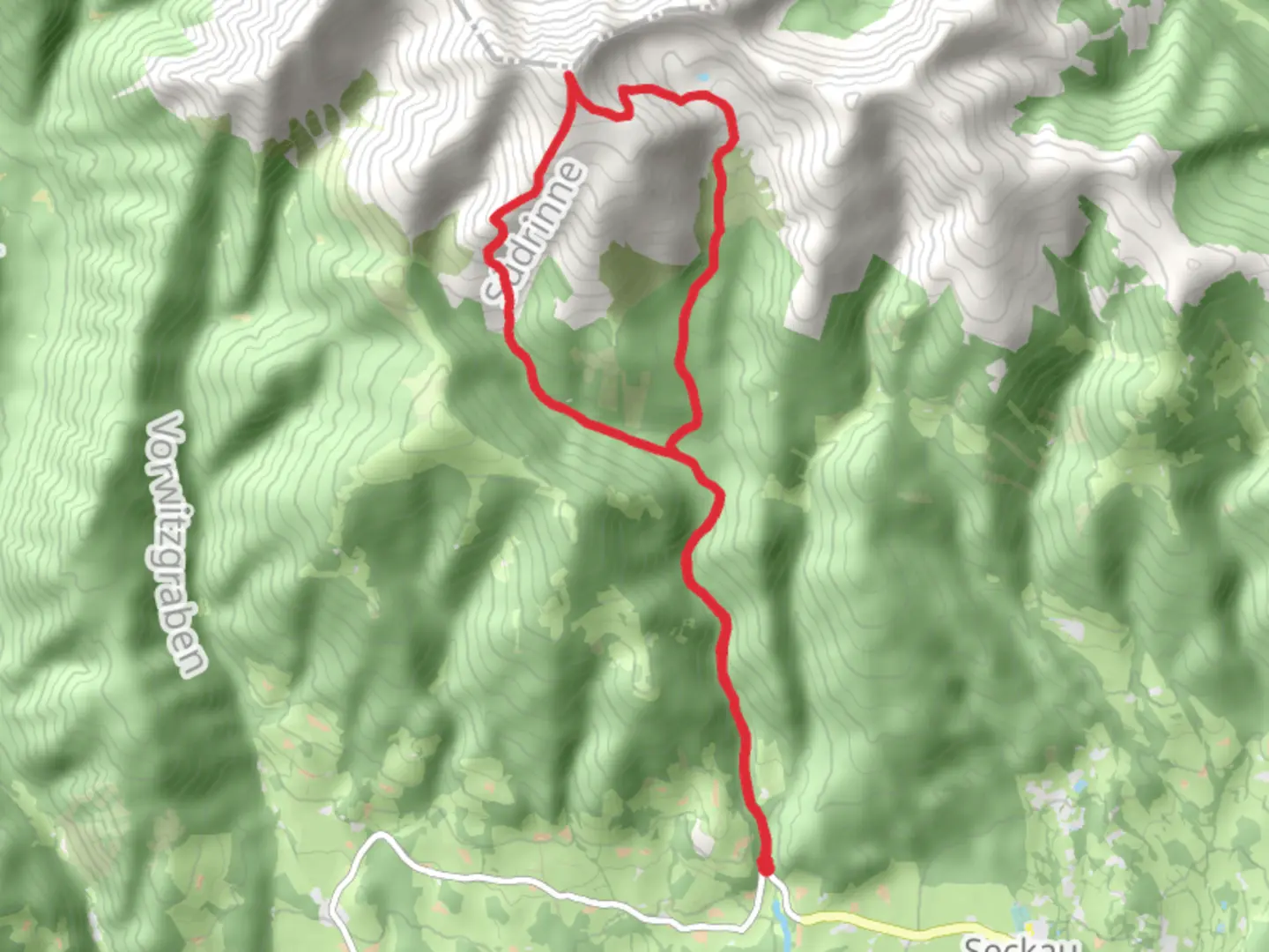An image depicting the trail Seckauer Zinken and its surrounding area.